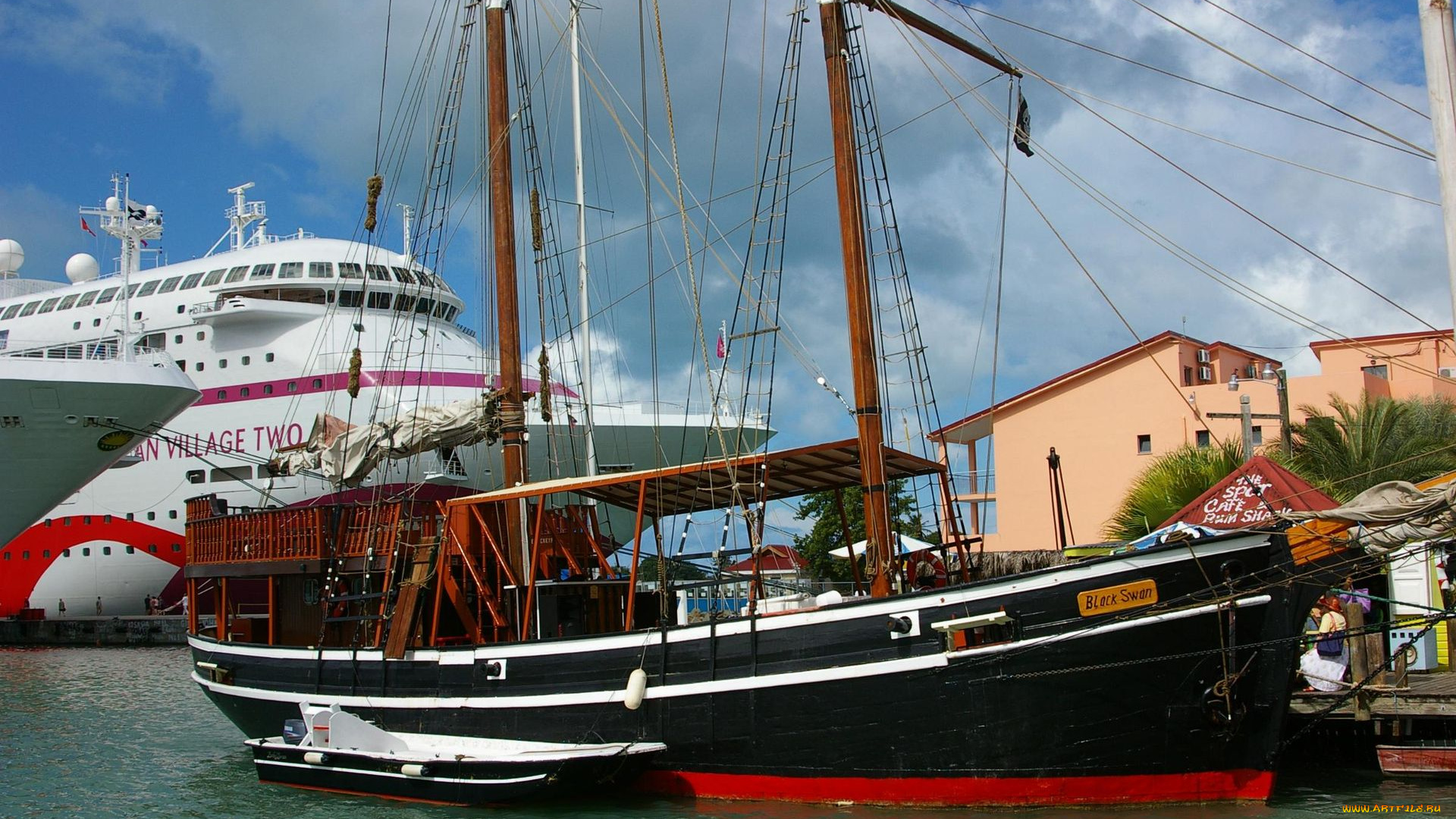 black, swan, pirate, ship, antigua, leeward, islands, корабли, порты, причалы