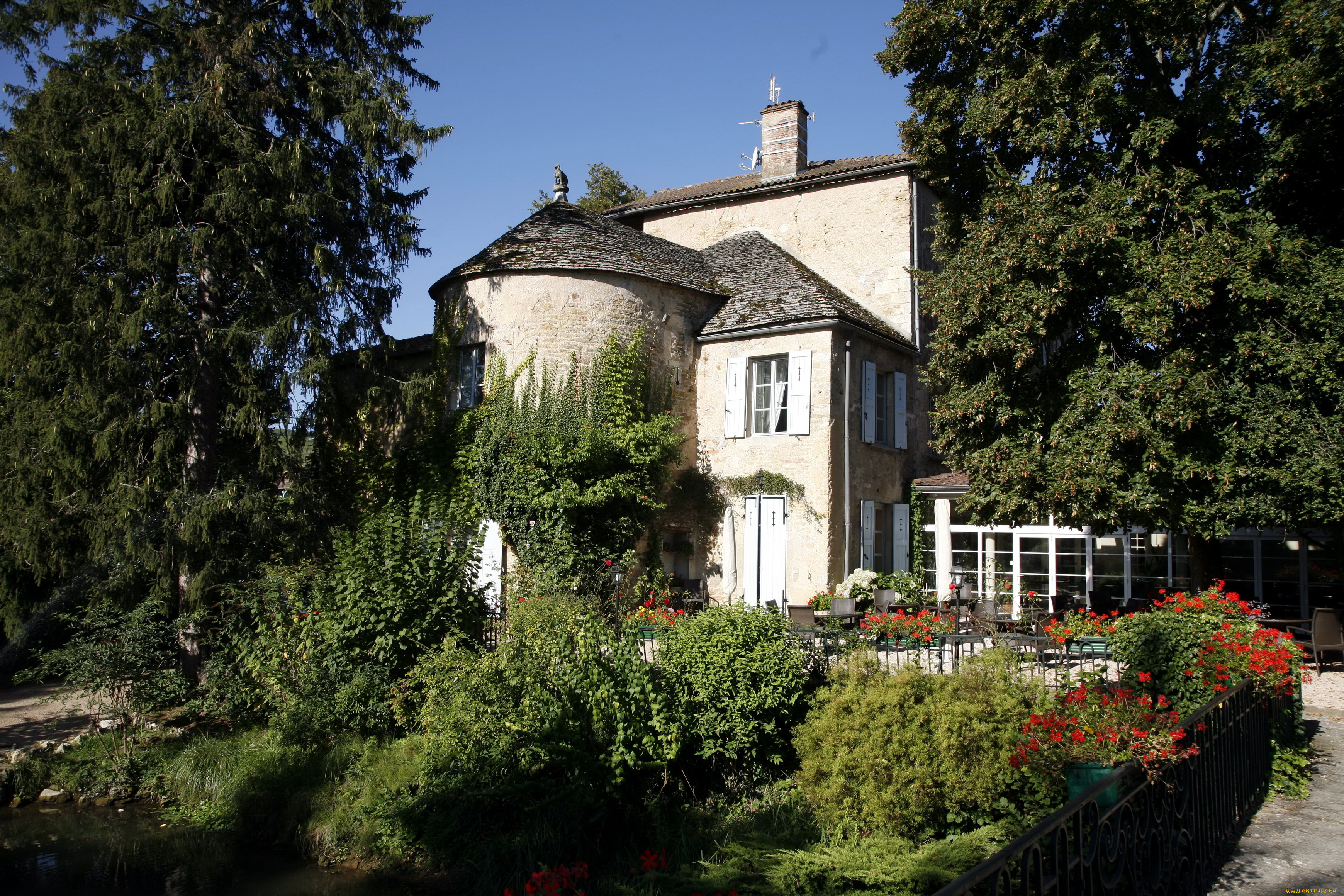 castle, ige, france, города, дворцы, замки, крепости, цветы, деревья, замок, башня