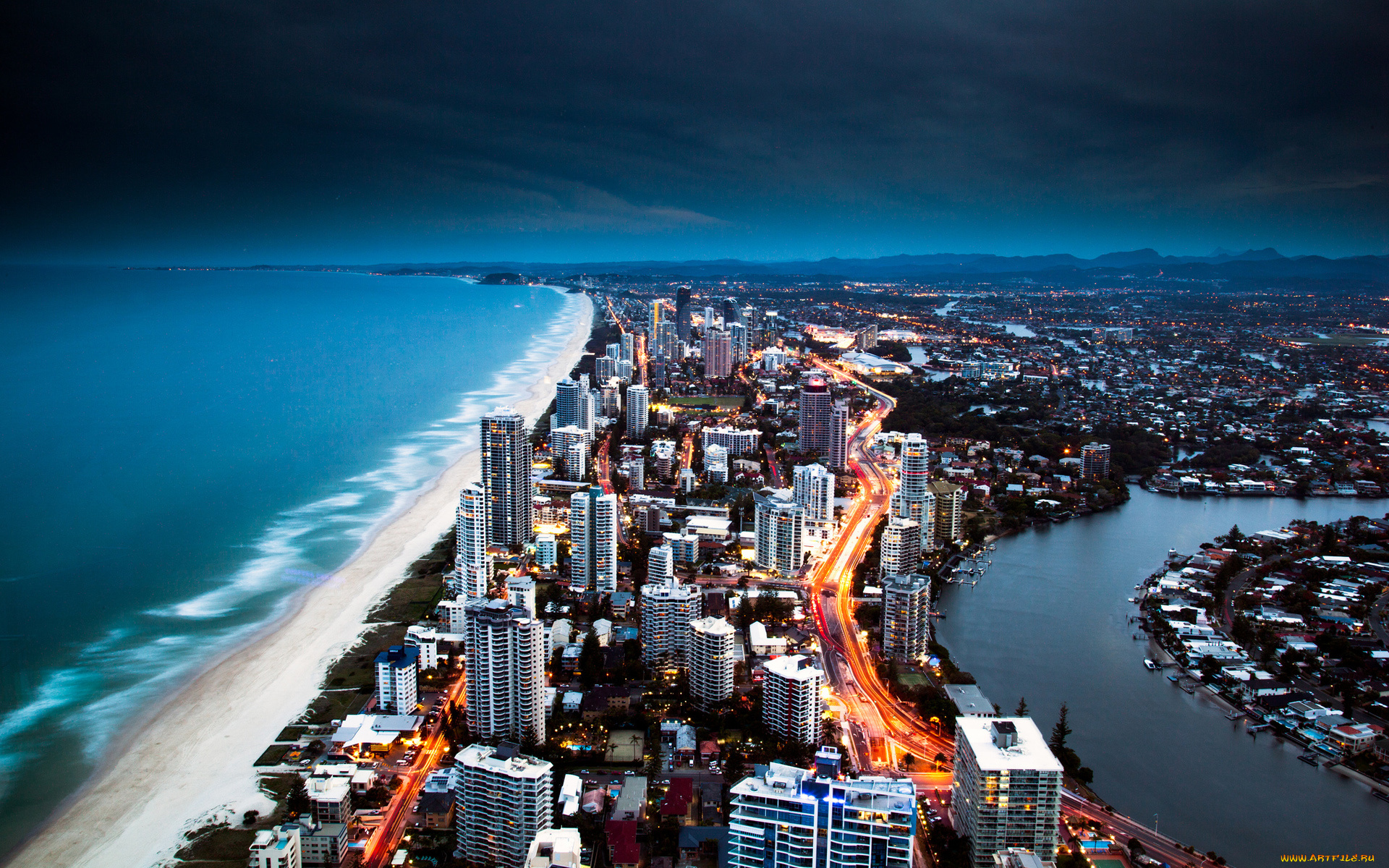 города, панорамы, australia, gold, coast