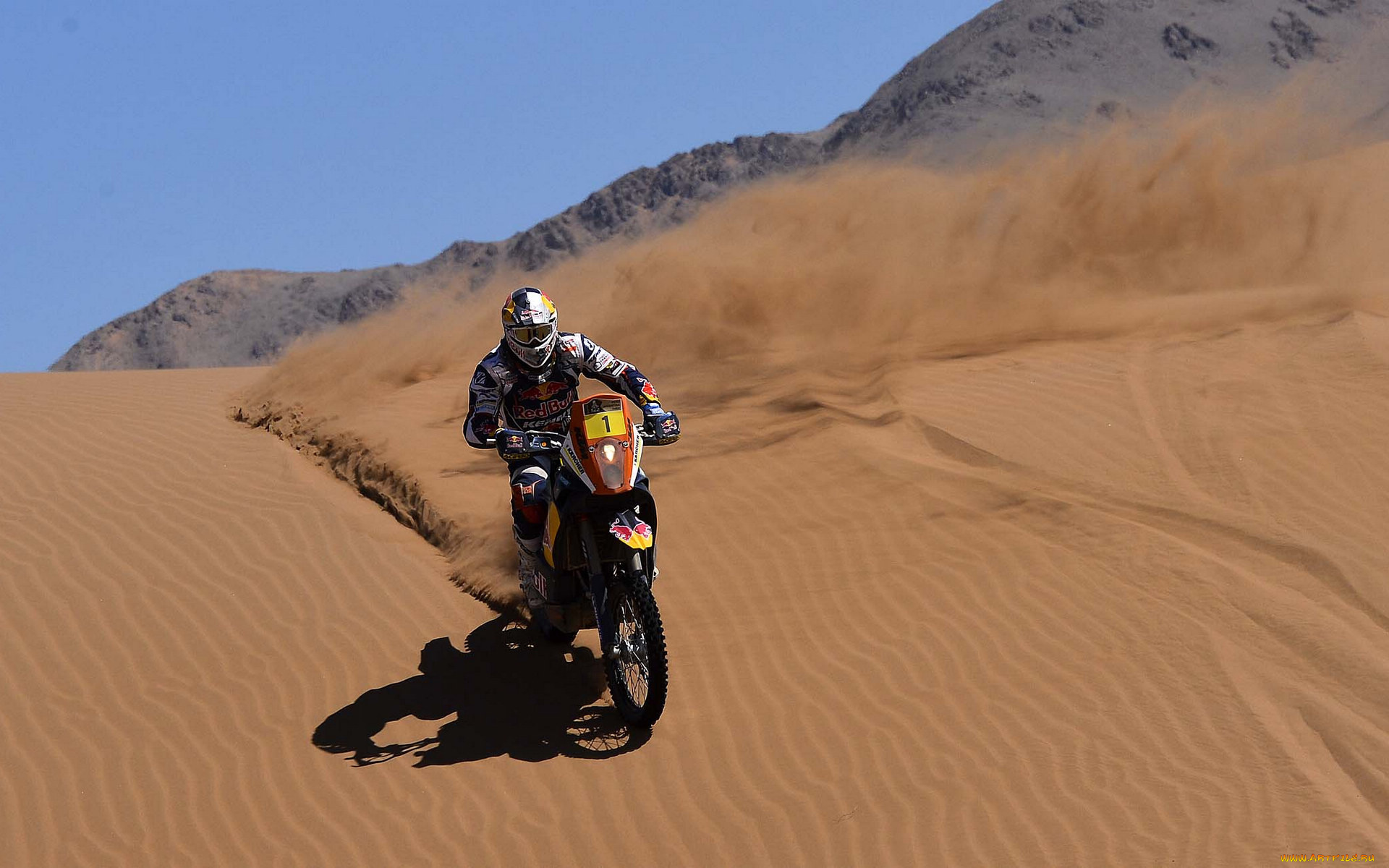 спорт, мотокросс, гонка, песок, пустыня