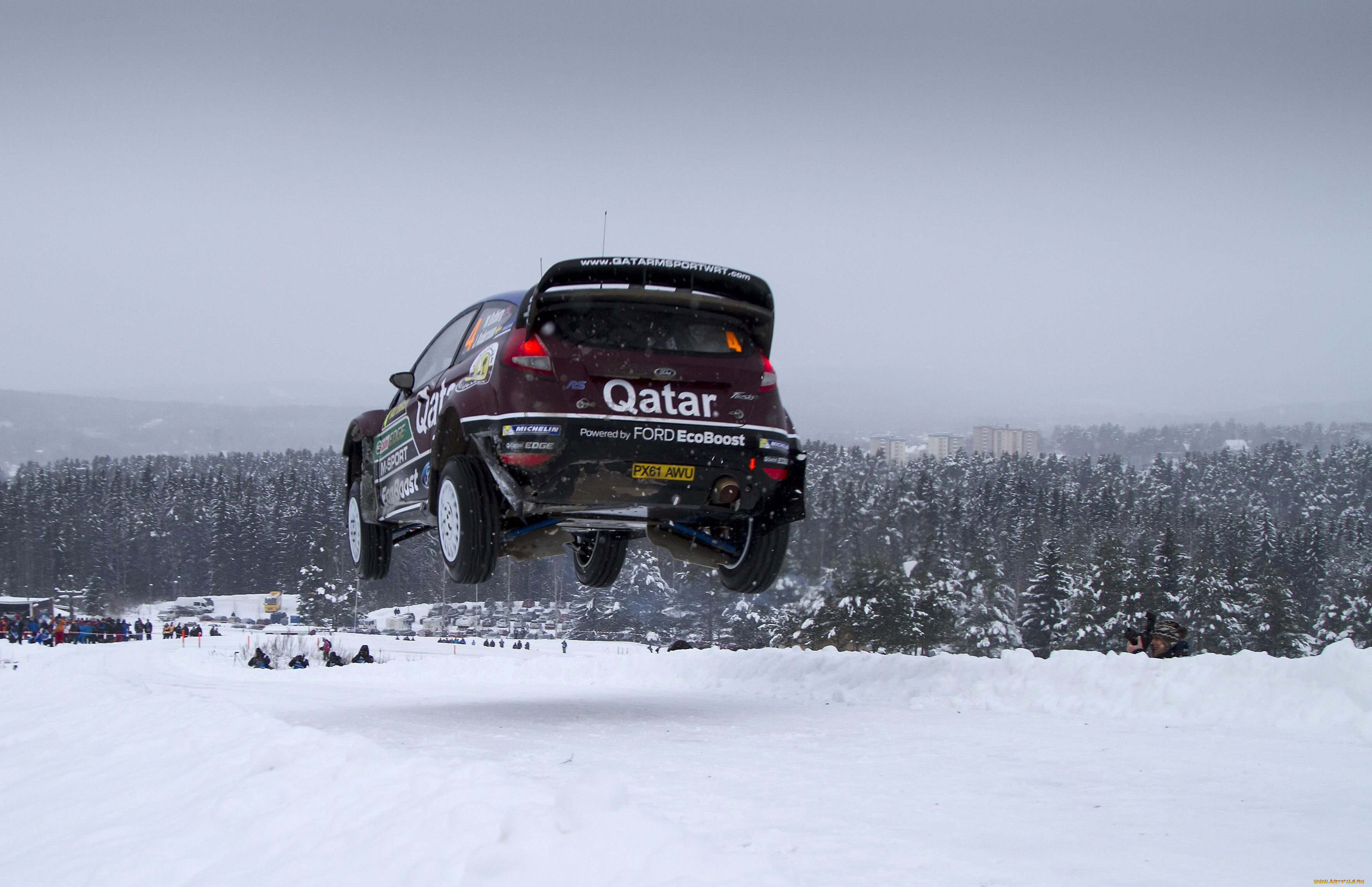 спорт, авторалли, wrc, rally, rs, fiesta, ford, snow, 2013, sweden, m, ostberg, jump