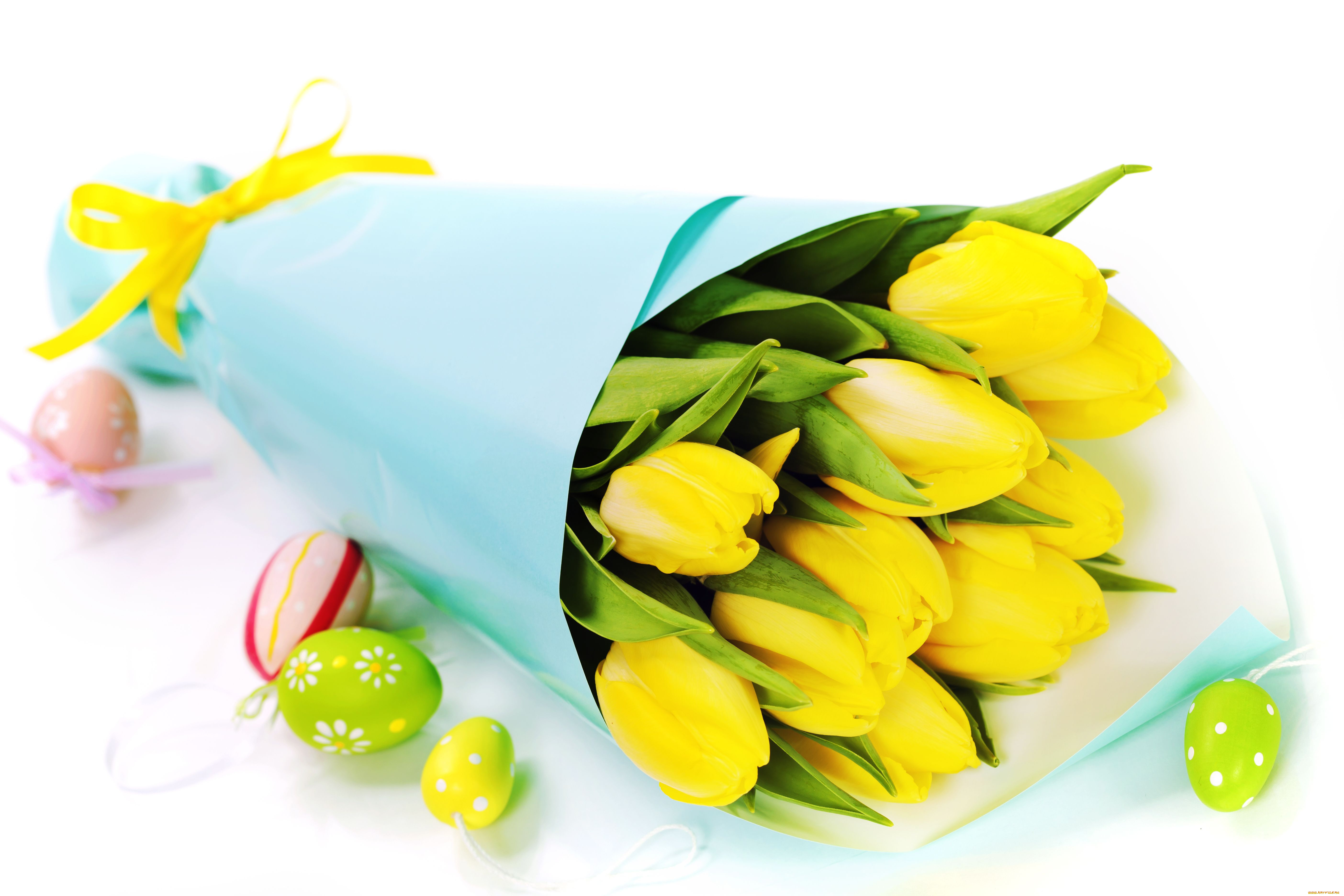 цветы, тюльпаны, яйца, букет, бутоны