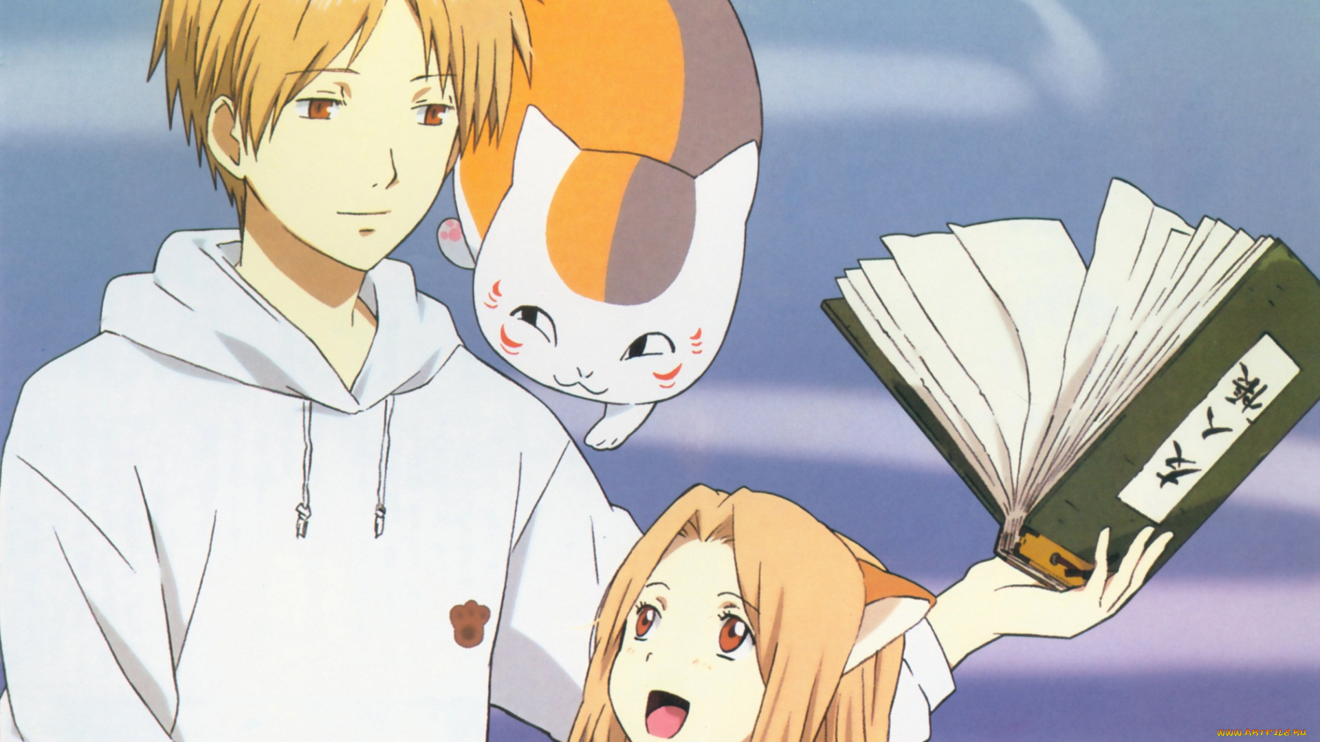 аниме, natsume, yuujinchou, мяко, сенсей, нацуме