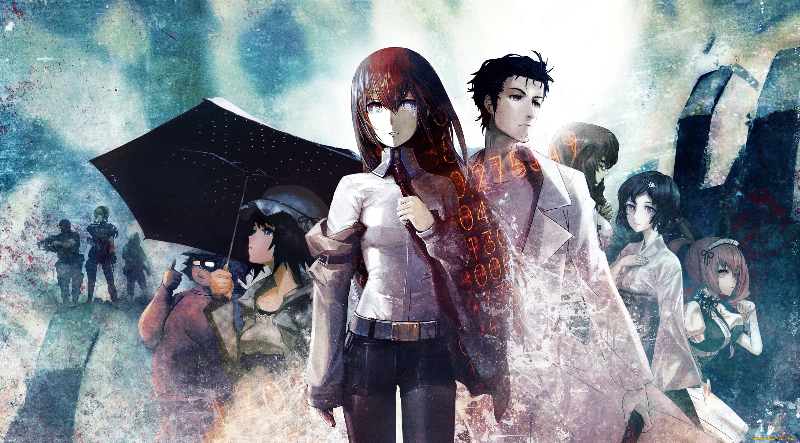 аниме, steins, gate, faris, nyannyan, amane, suzuha, urushibara, ruka, shiina, mayuri, okabe, rintarou, makise, kurisu, kiryuu, moeka, hashida, itaru