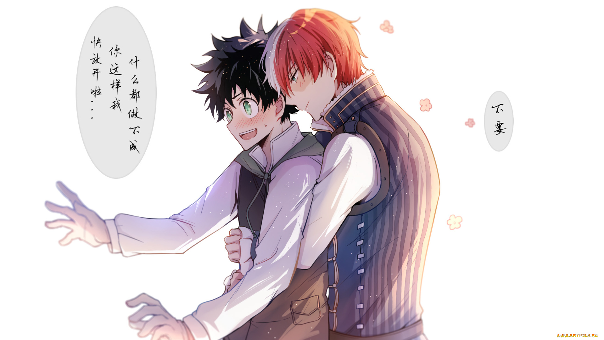 аниме, boku, no, hero, academia, fanart, pixiv, from, todoroki, shouto, midoriya, izuku, boku, no, hero, academia, my, tododeku