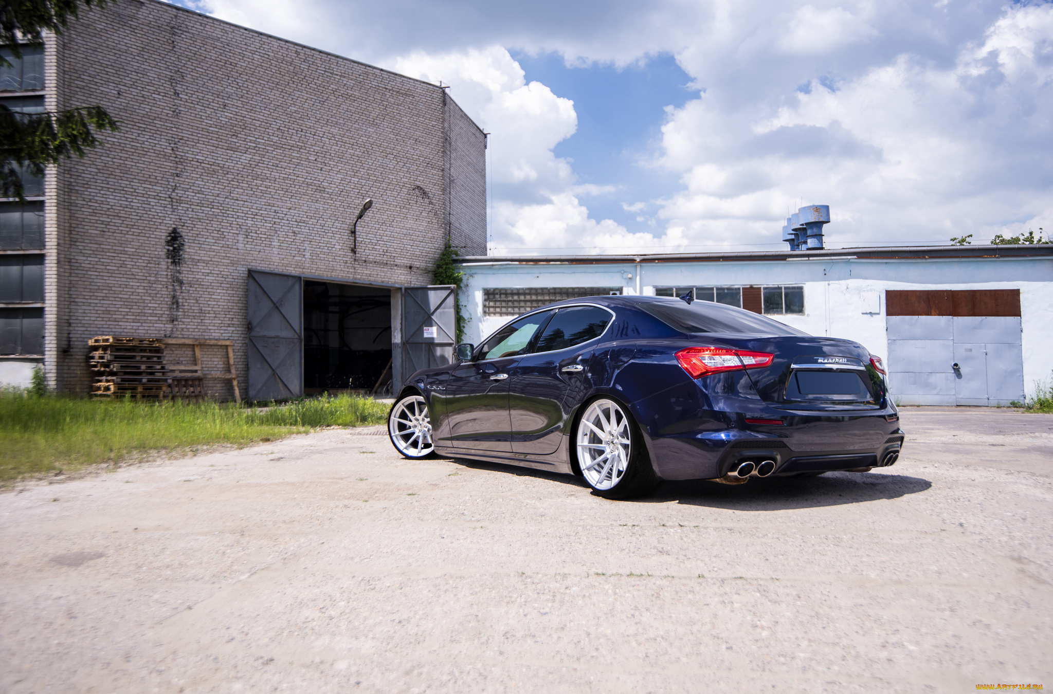 maserati, автомобили, ghibli, rear, вид, сзади, sportcar, sedan, blue