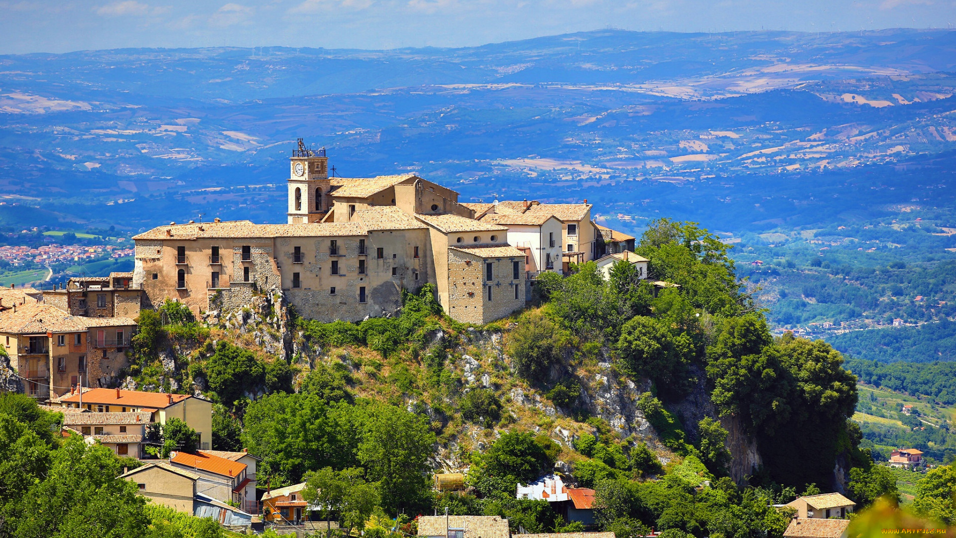 castelvetere, sul, calore, campania, italy, города, -, панорамы, castelvetere, sul, calore