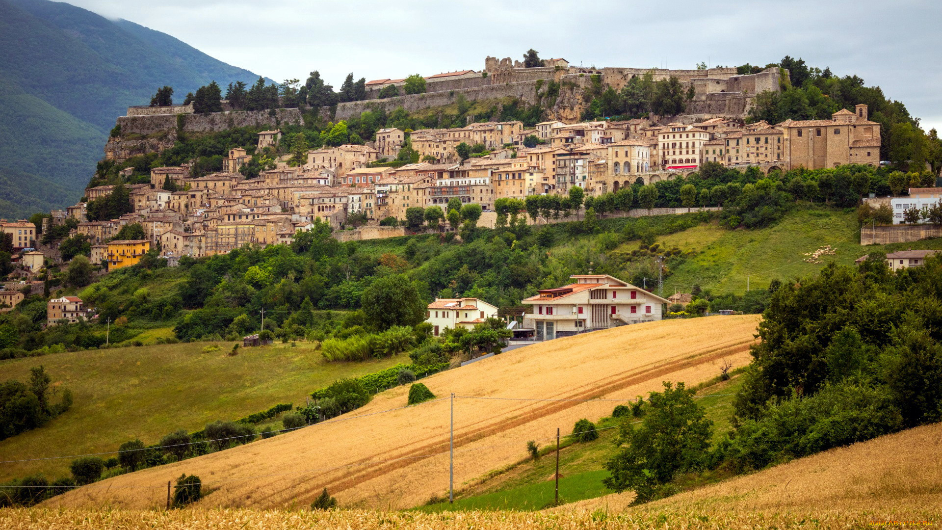 civitella, del, tronto, italy, города, -, панорамы, civitella, del, tronto