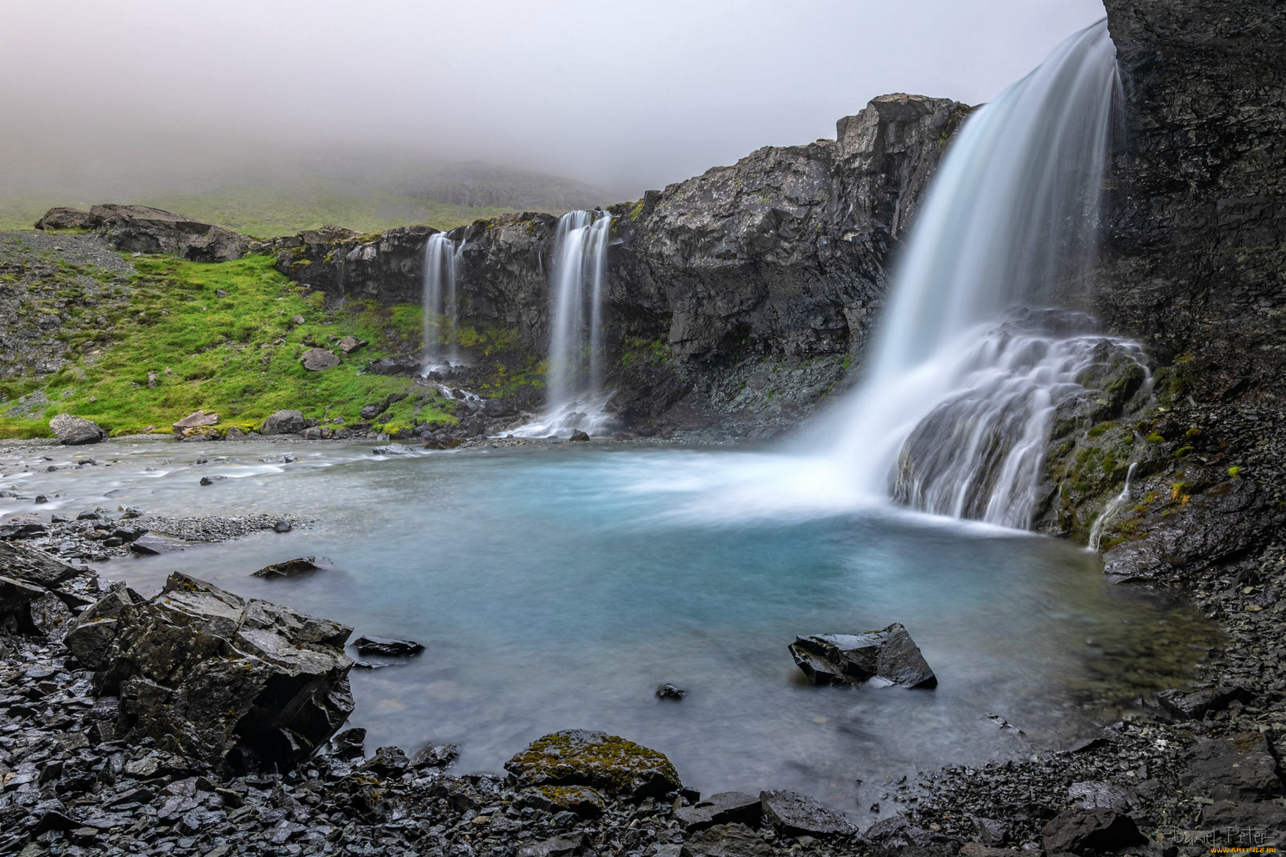 skutafoss, waterfall, iceland, природа, водопады, skutafoss, waterfall