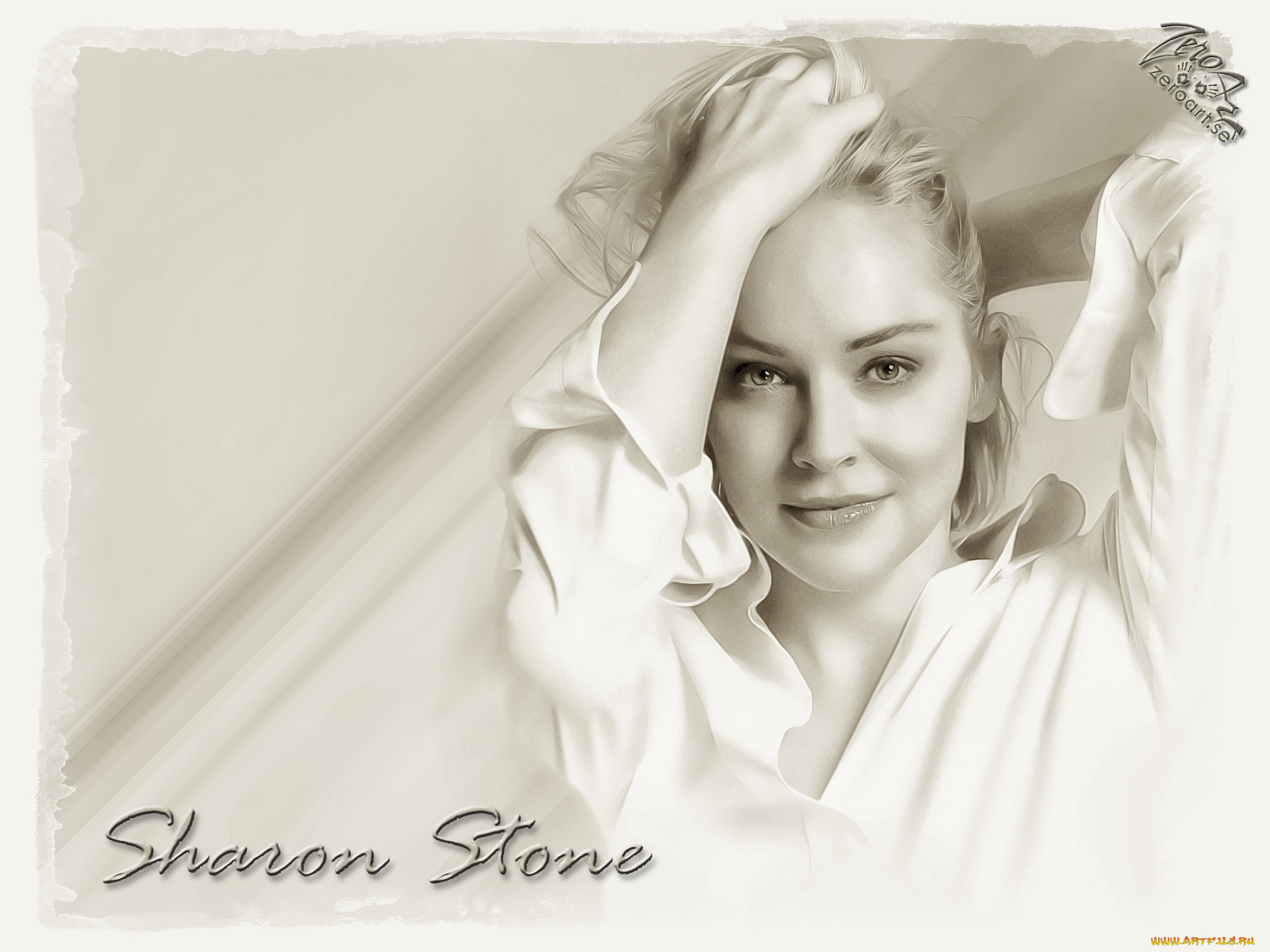 sharon, stone, рисованные, люди