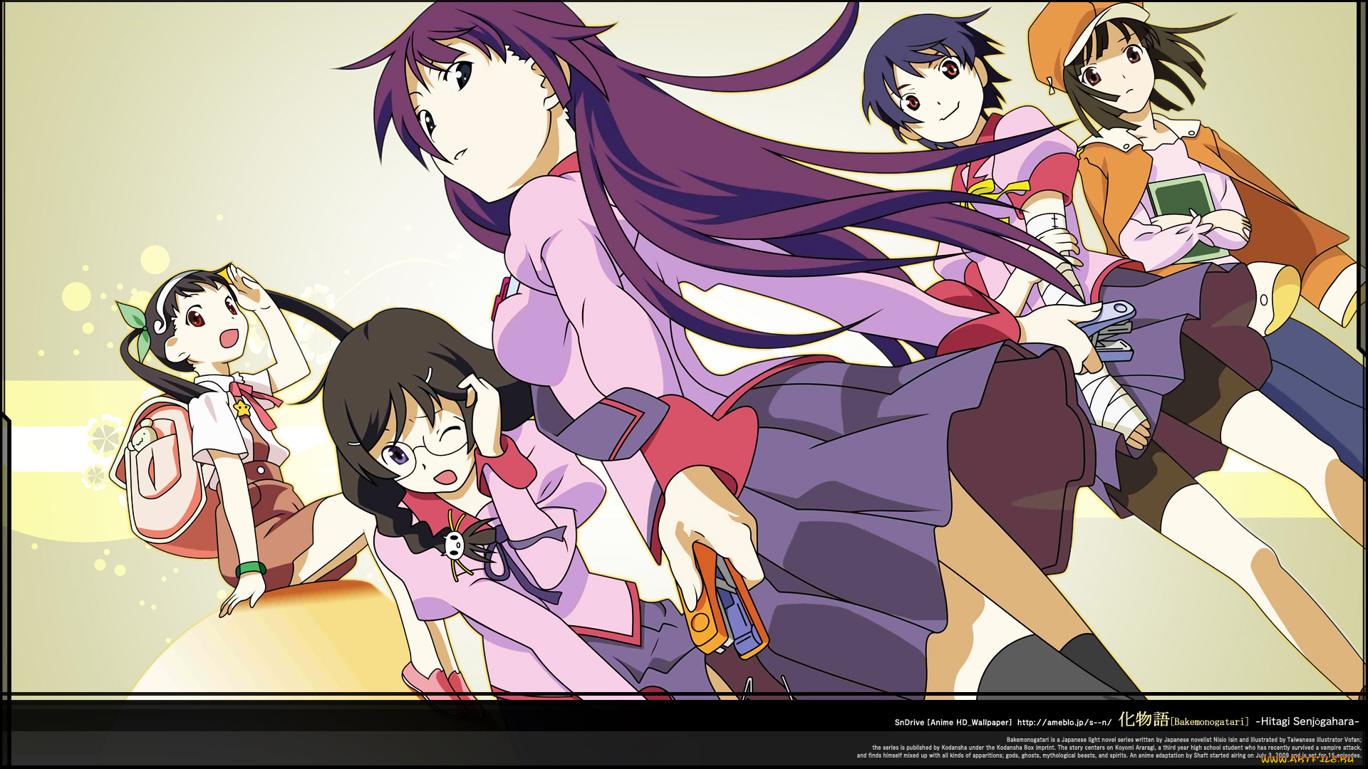 аниме, <b>bakemonogatari</b>, senjougahara, hitagi, девушка, форма, инструменты, с...