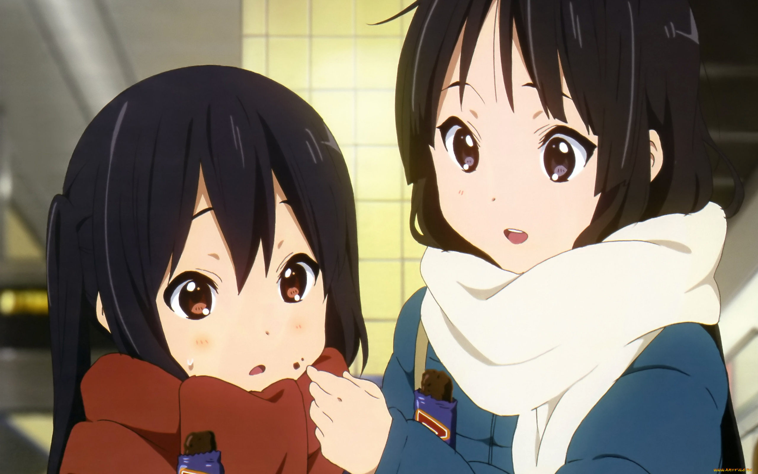 аниме, on, k-on, nakano, azusa, akiyama, mio