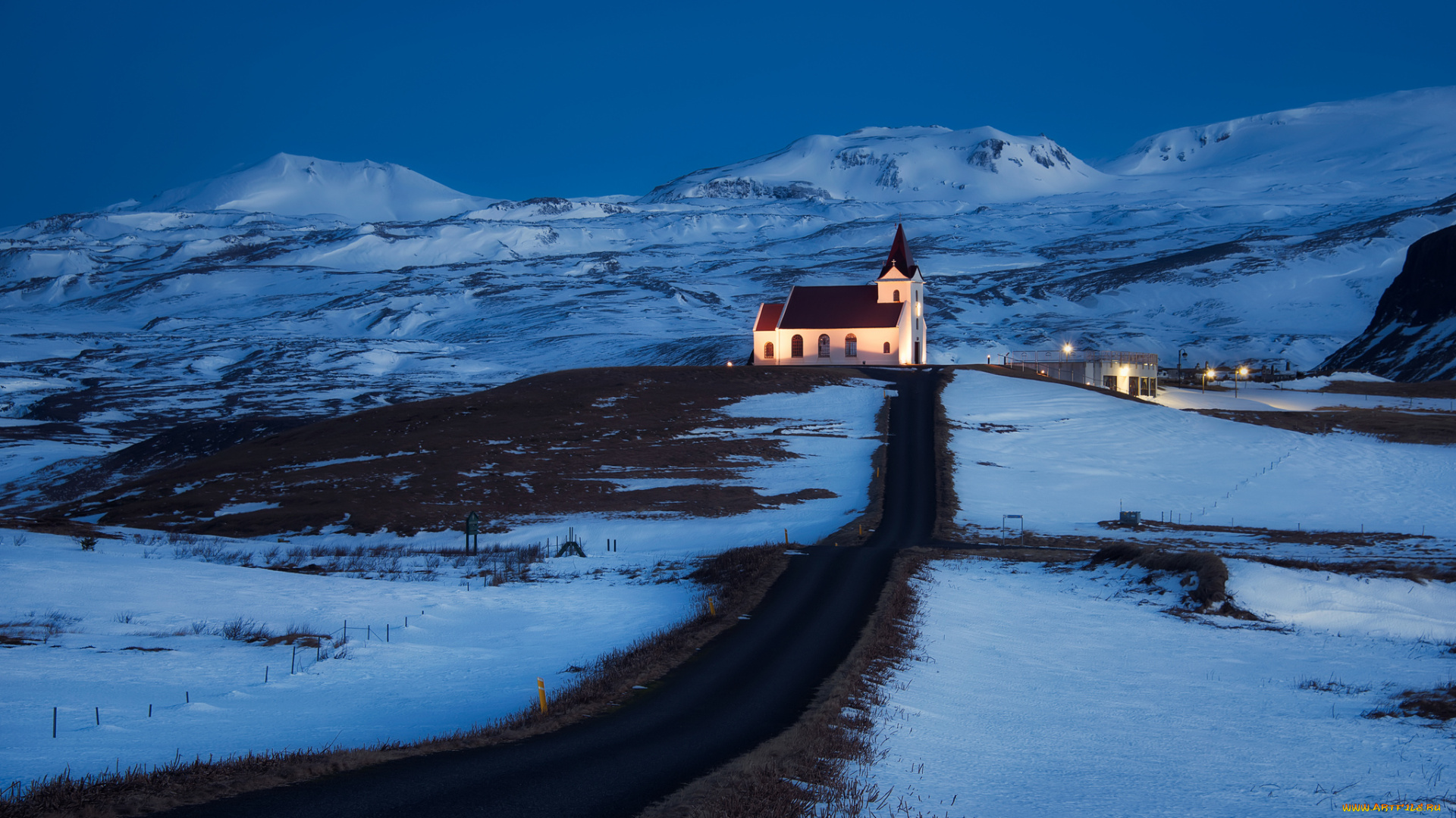 grundarfjordur, iceland, города, буддистские, другие, храмы, лютеранская, церковь, горы, дорога, природа, исландия