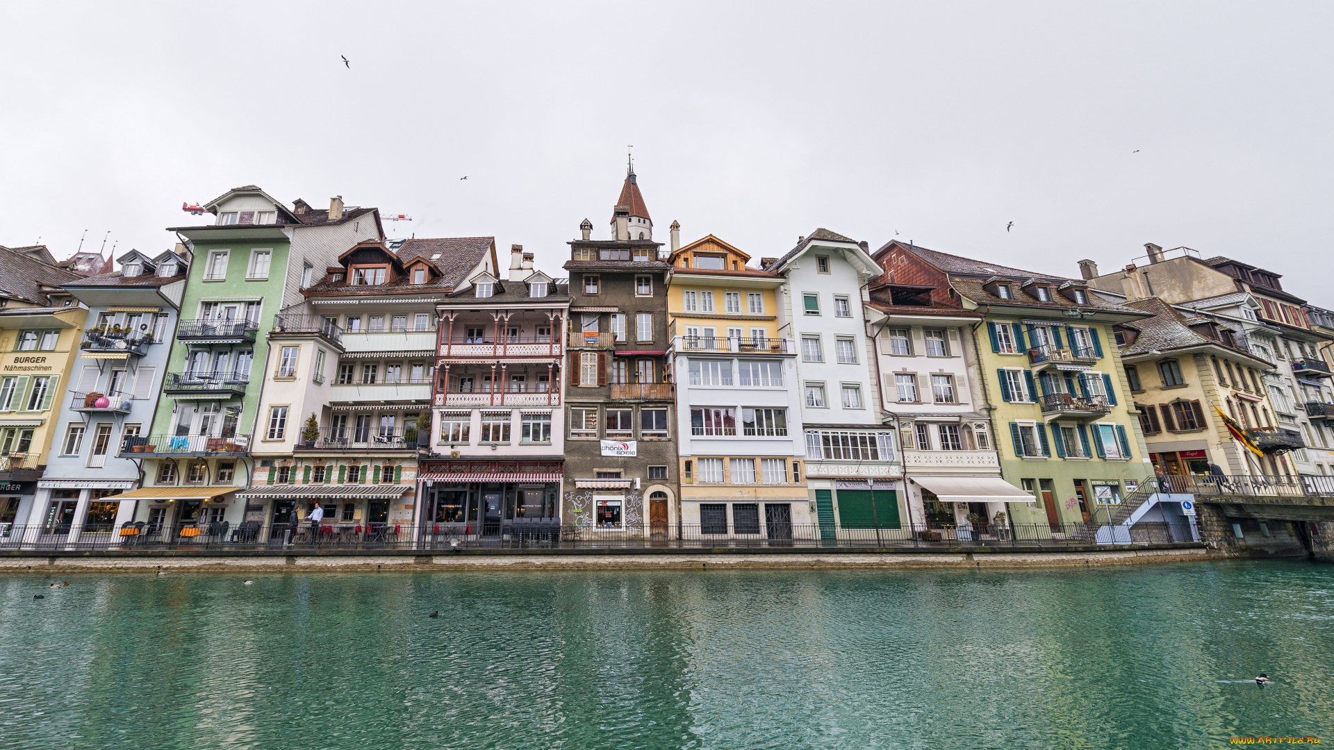 thun, switzerland, города, улицы, площади, набережные, набережная, здания, тун, швейцария, река