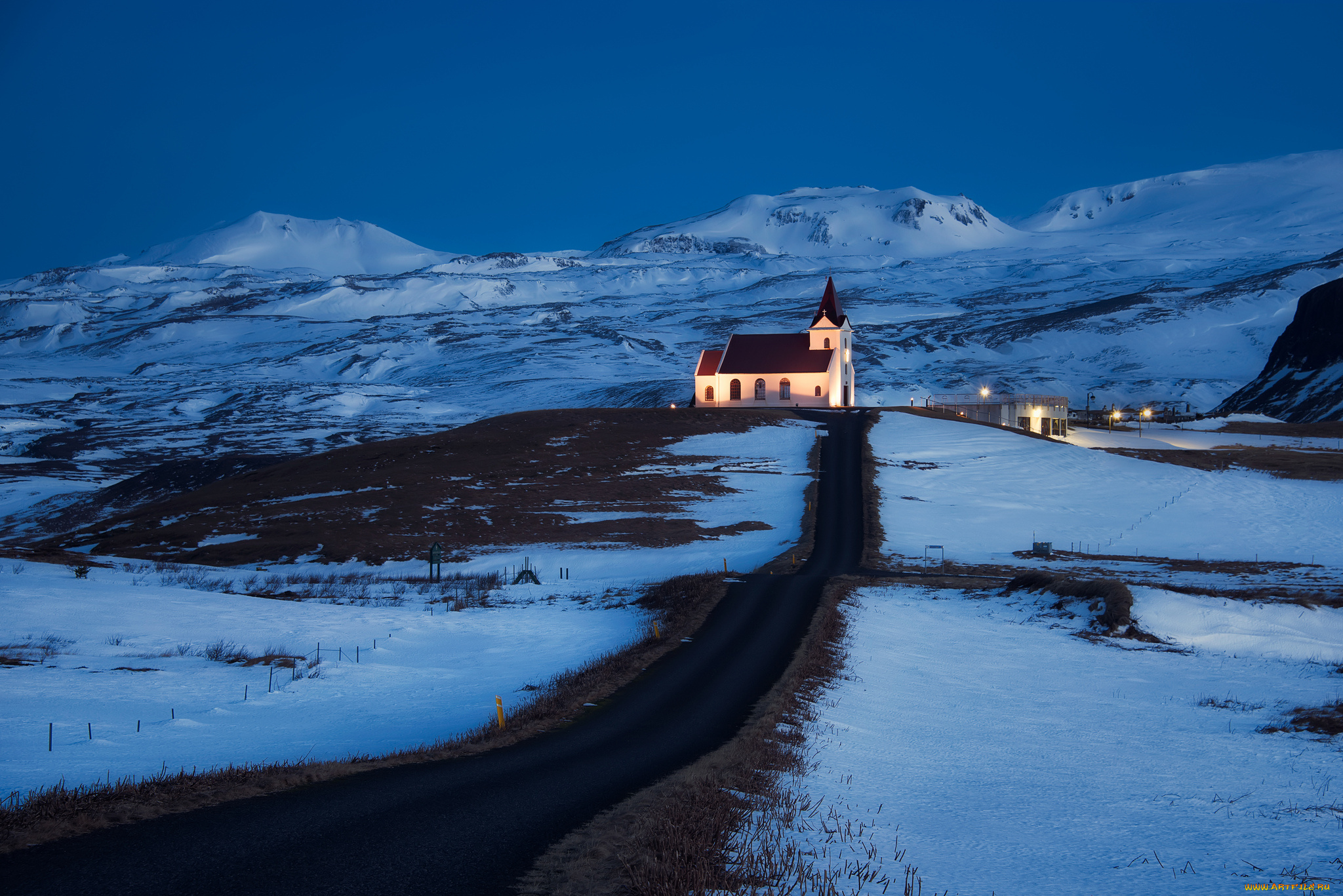 grundarfjordur, iceland, города, буддистские, другие, храмы, лютеранская, церковь, горы, дорога, природа, исландия