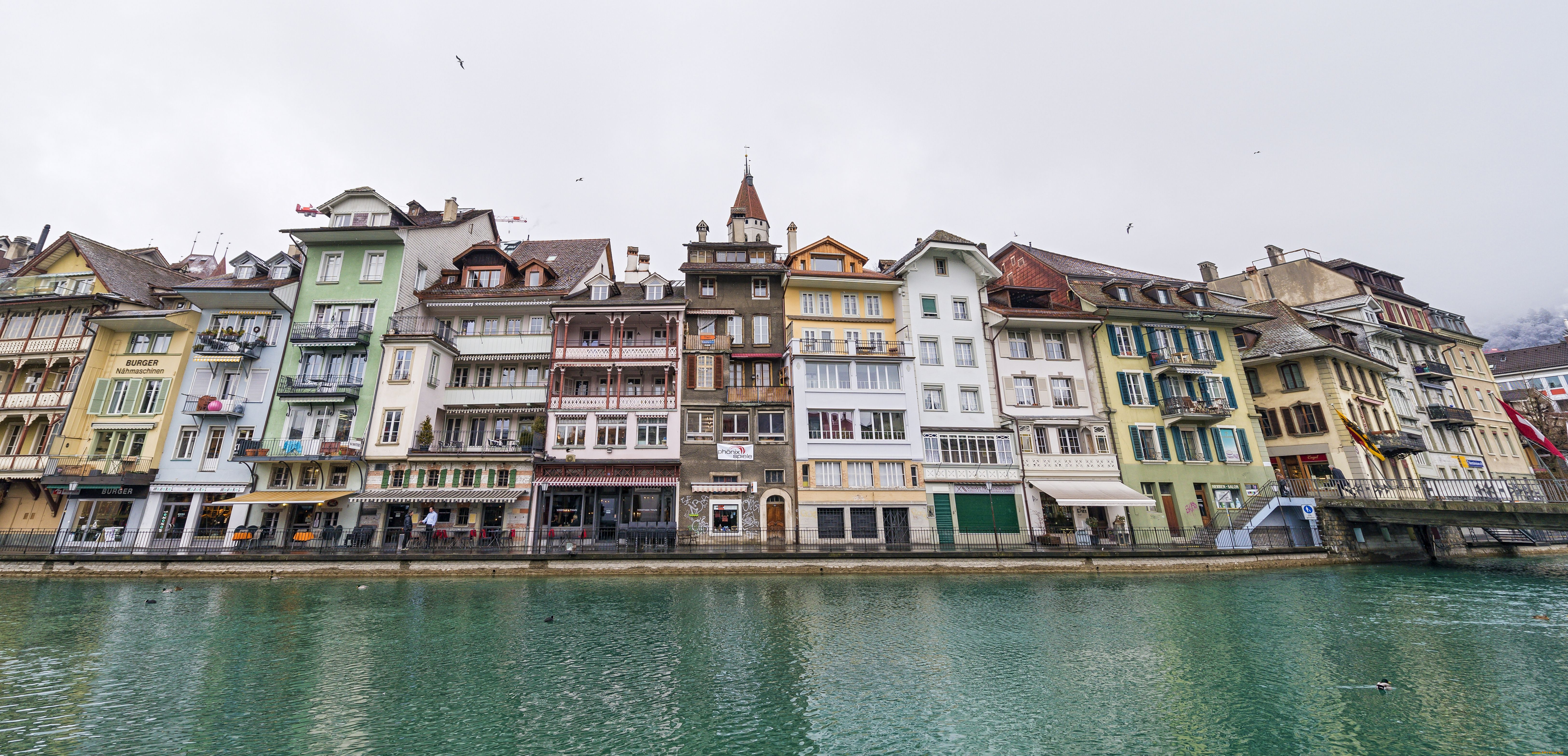 thun, switzerland, города, улицы, площади, набережные, набережная, здания, тун, швейцария, река