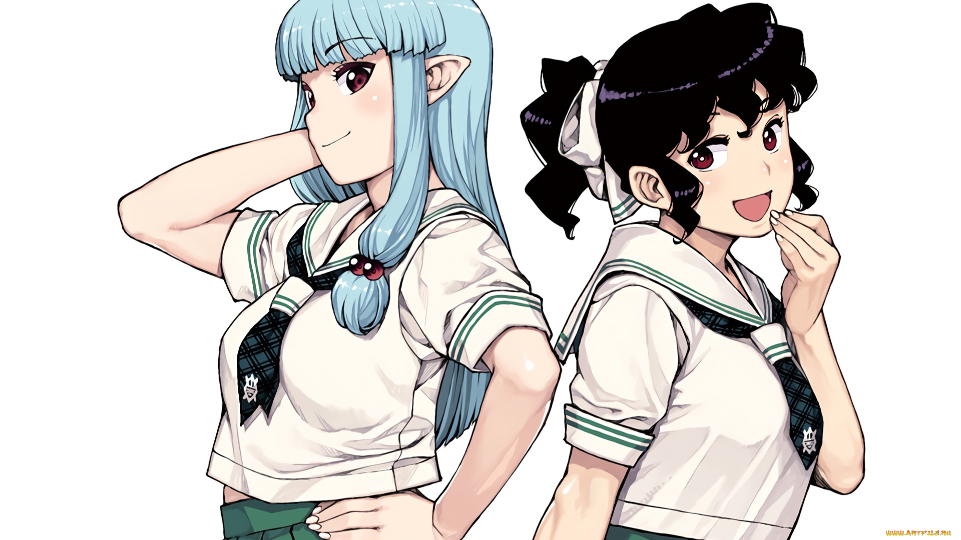 аниме, tsugumomo, фон, девушки, взгляд