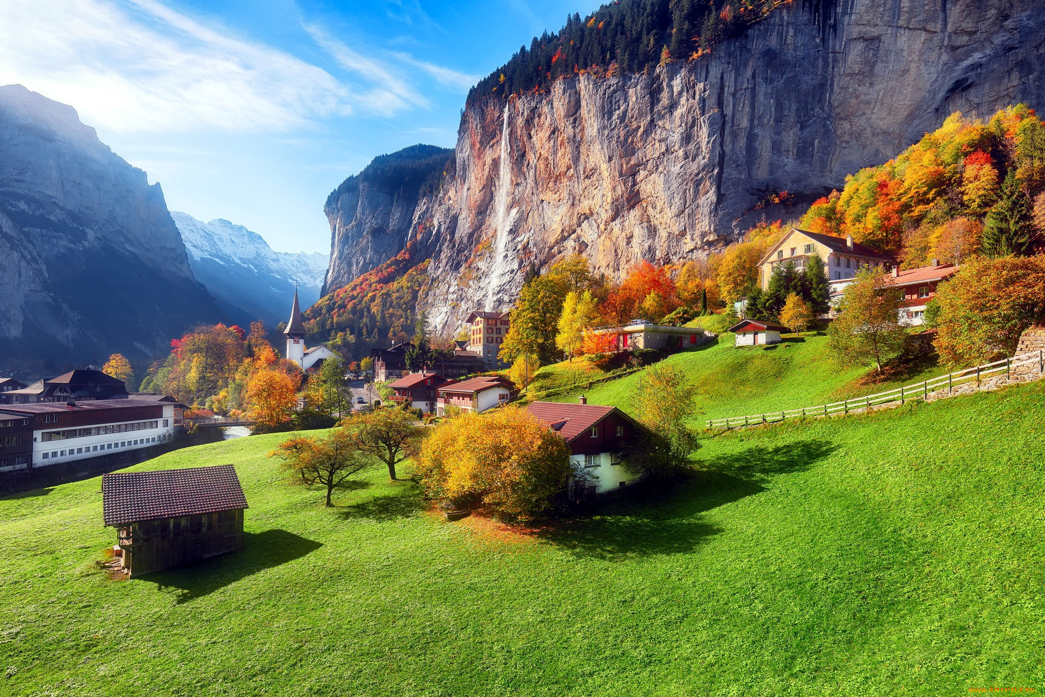 lauterbrunnen, switzerland, города, -, панорамы