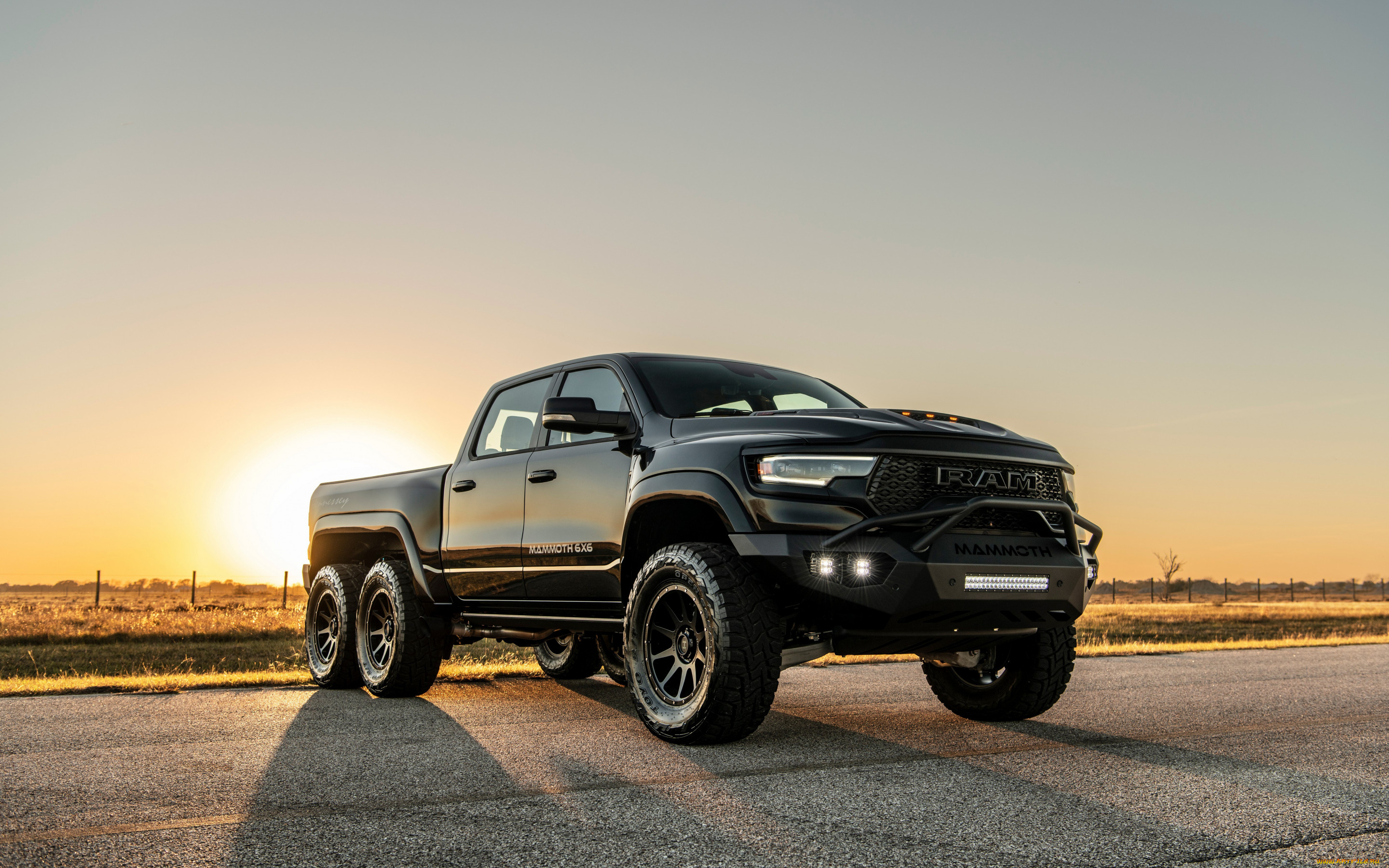 автомобили, dodge, front, black, hennessey, ram, 6x6, 2022, trx, mammoth, 1000