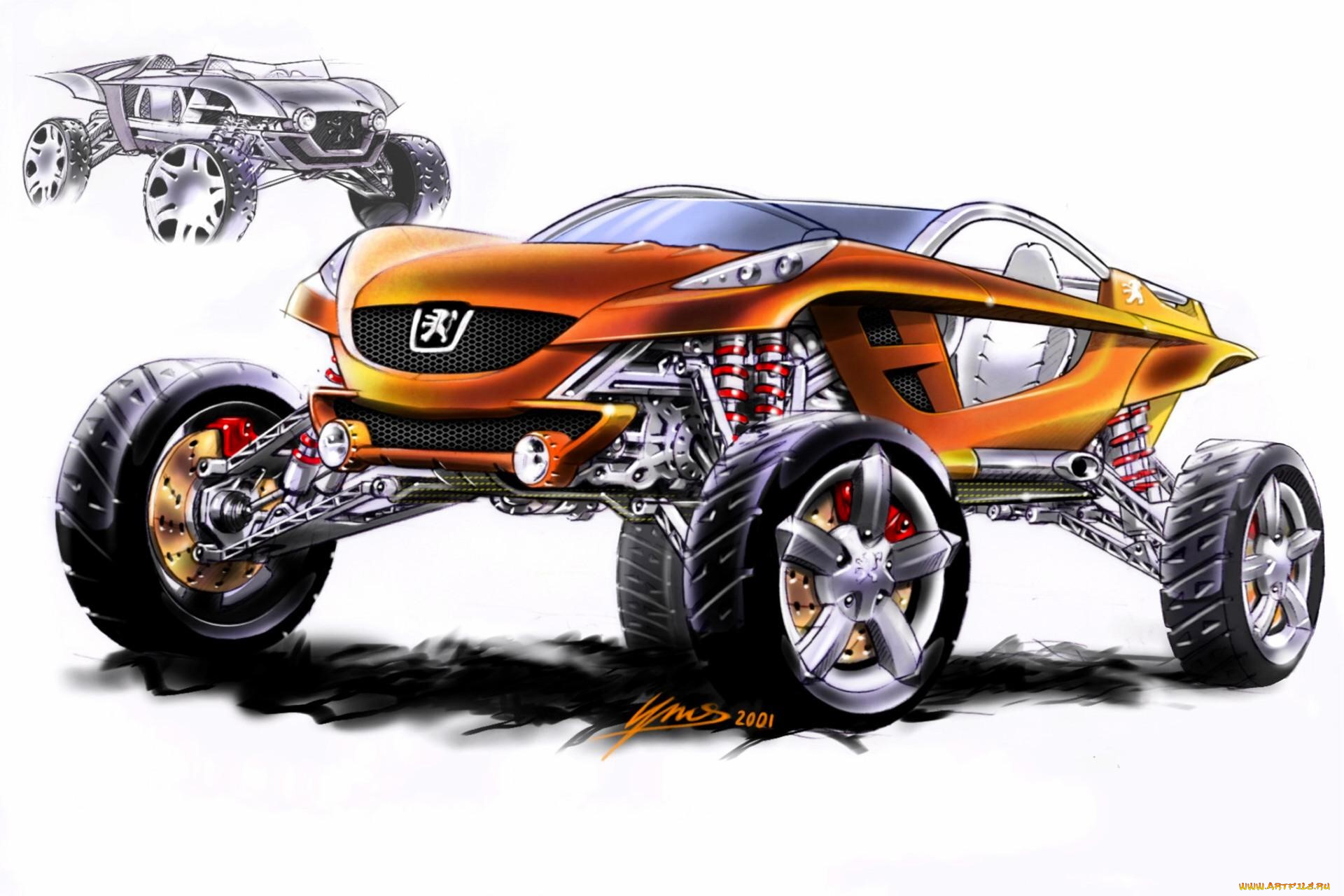 peugeot, hoggar, concept, рисованное, авто, мото, пежо, концепт