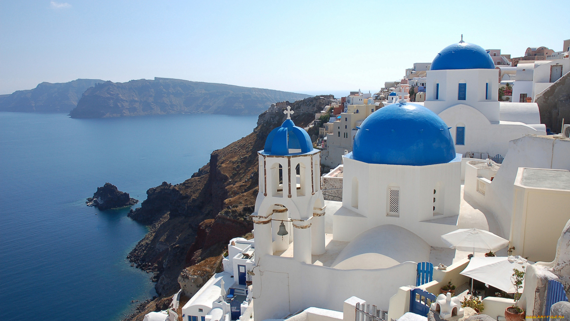 oia, santorini, greece, города, санторини, греция, церковь, скалы, побережье, эгейское, море, ия