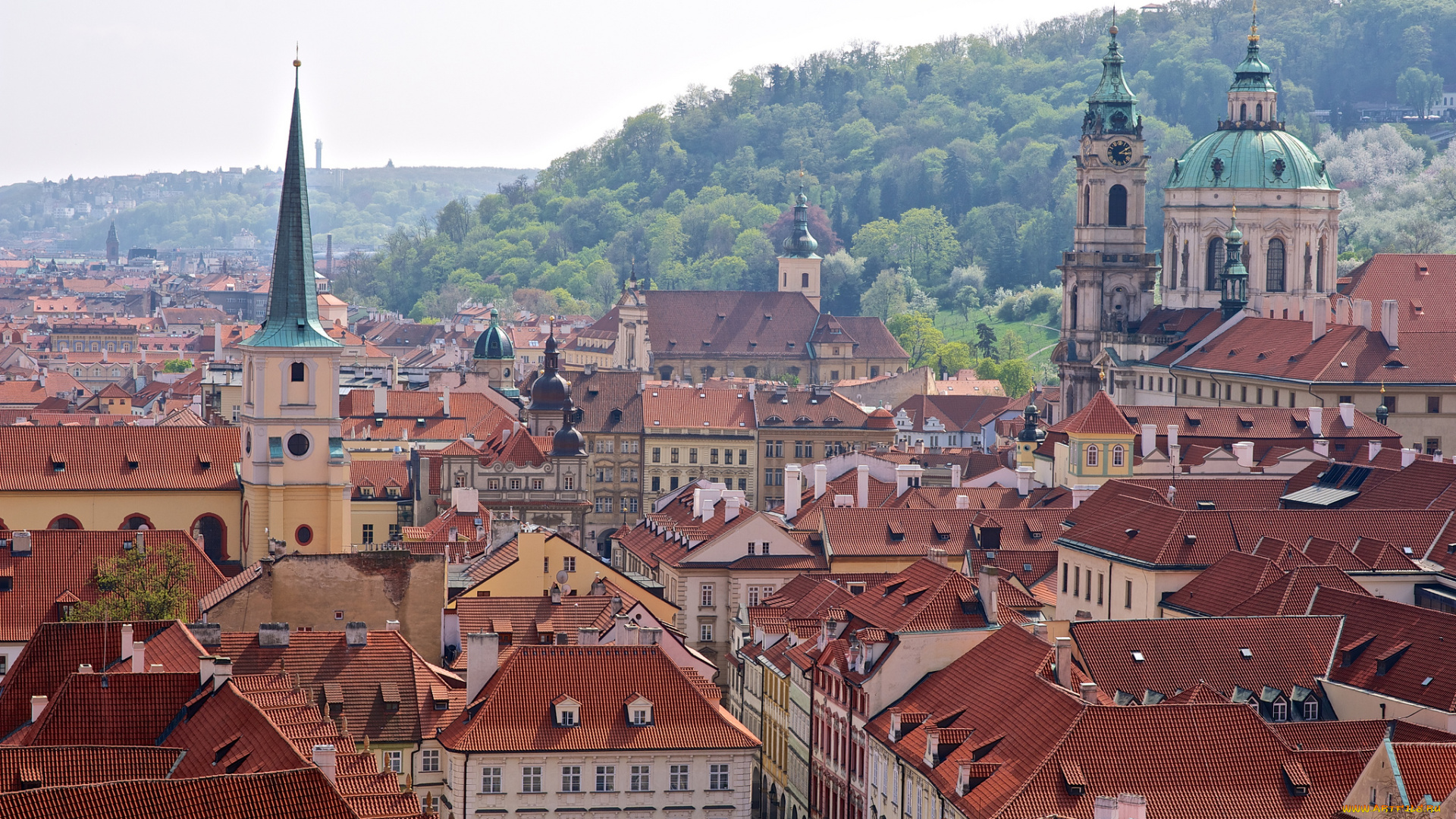 prague, czech, republic, города, прага, Чехия, здания, крыши, панорама