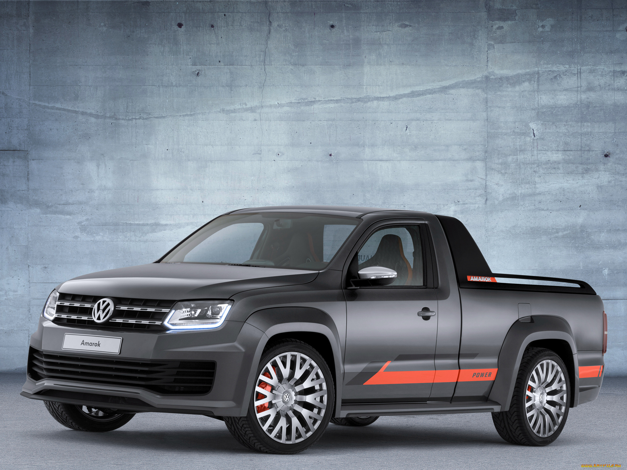 автомобили, volkswagen, concept, power, amarok, темный, 2014г