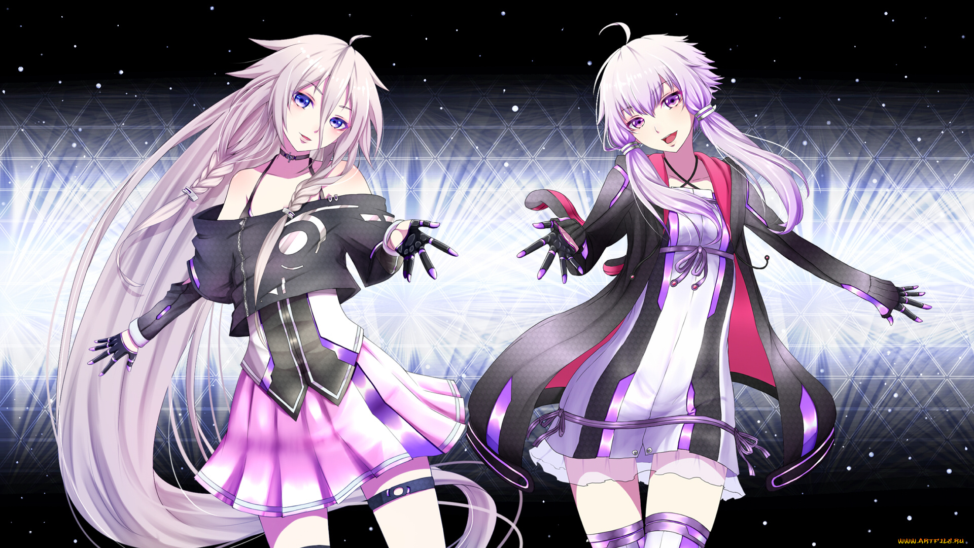 аниме, vocaloid, ia, yuzuki, yukari, daburu, арт, девушки