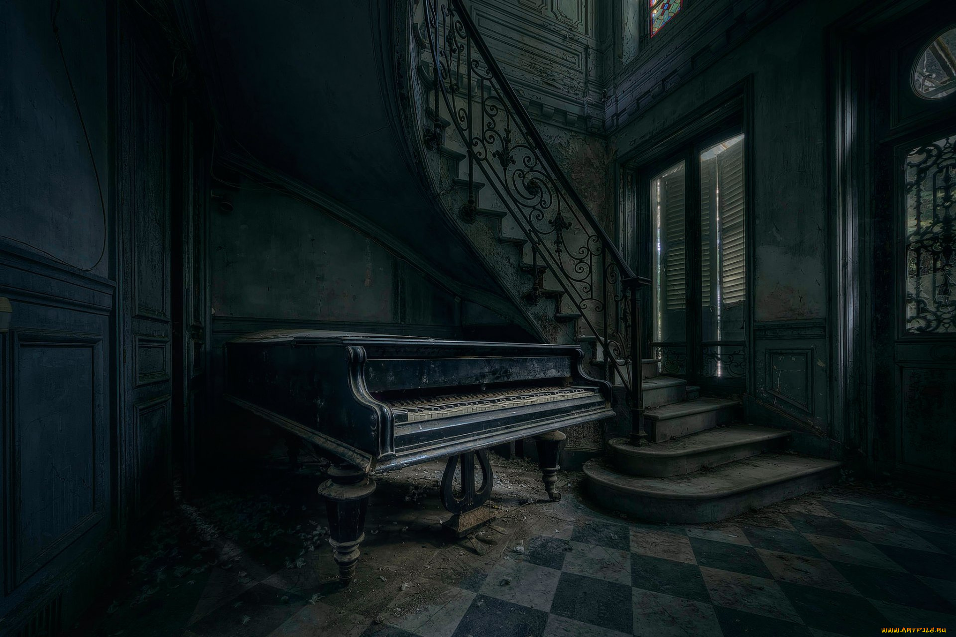 музыка, -музыкальные, инструменты, лестница, пианино