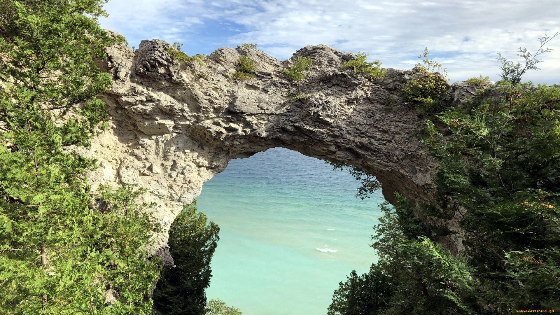 arch, rock, mackinac, island, michigan, природа, горы, arch, rock, mackinac, island