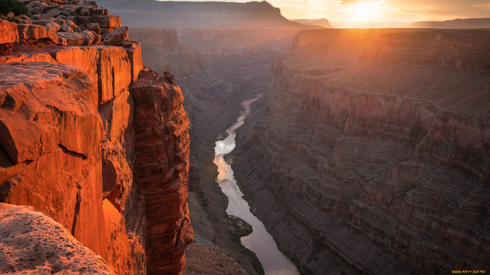 национальный, парк, grand, canyon, природа, восходы, закаты, национальный, парк, гранд, каньон, toroweap, скалы, ущeльe, рeка, закат