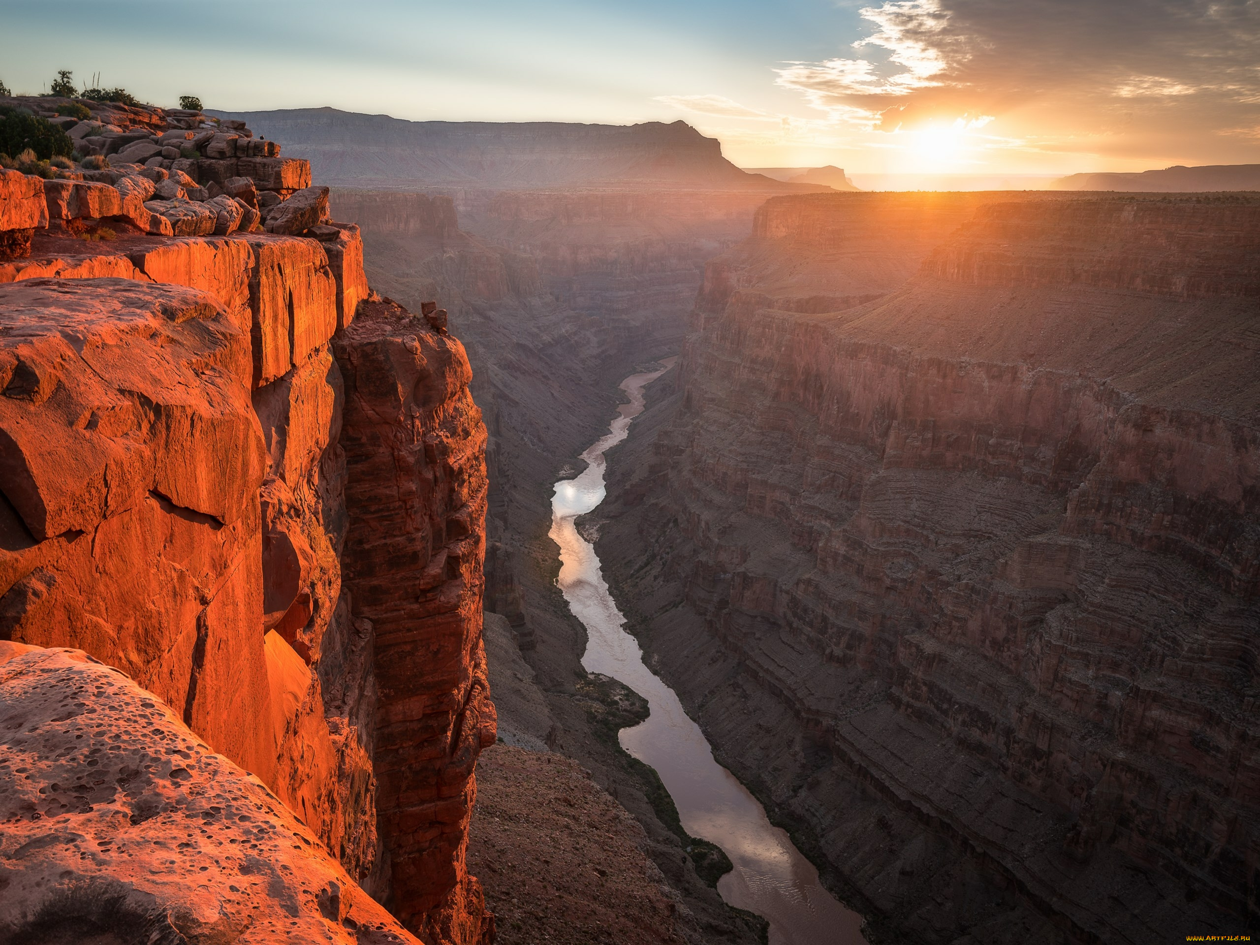 национальный, парк, grand, canyon, природа, восходы, закаты, национальный, парк, гранд, каньон, toroweap, скалы, ущeльe, рeка, закат