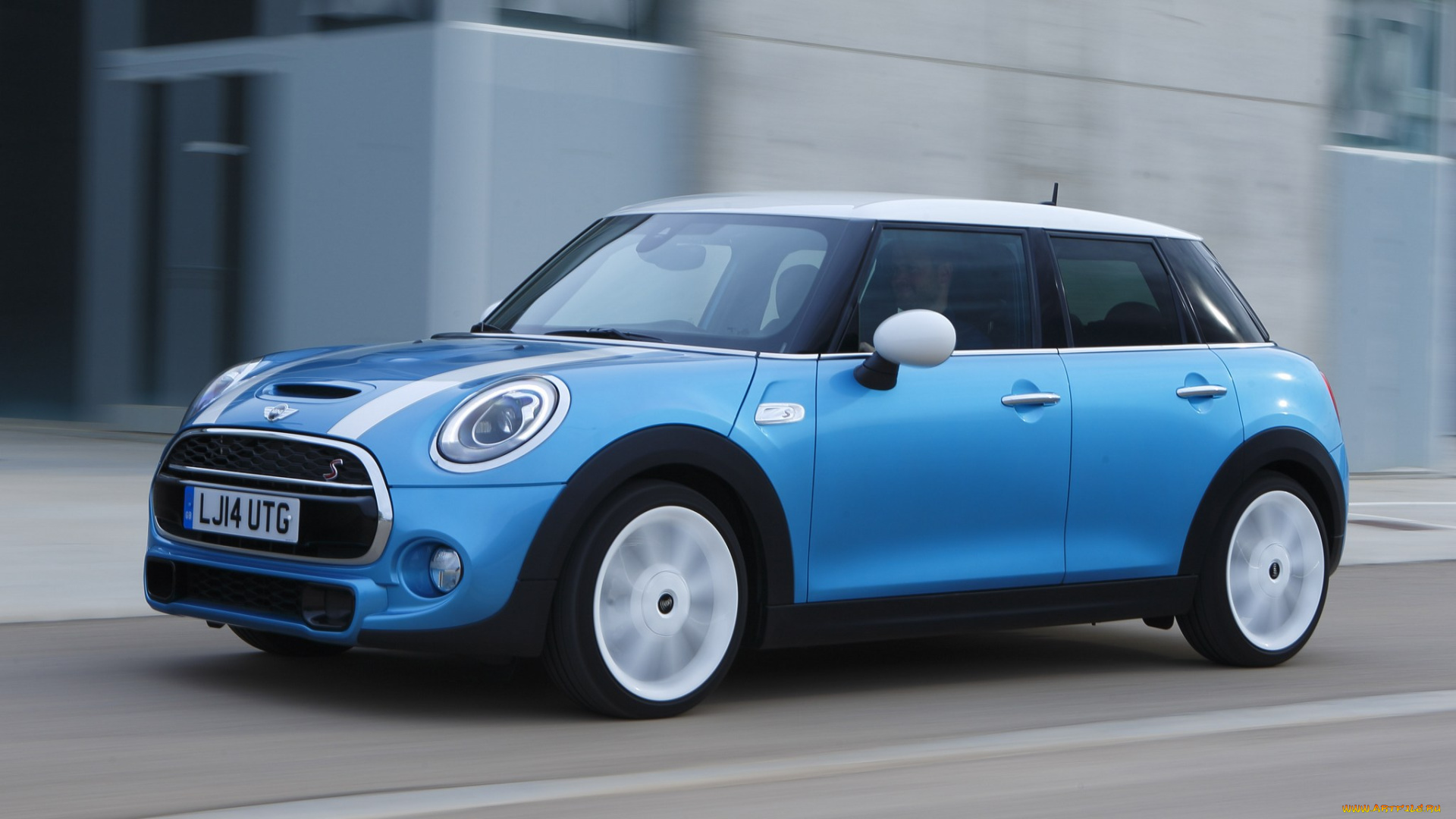 автомобили, mini, 2014, 5-door, cooper, s, голубой