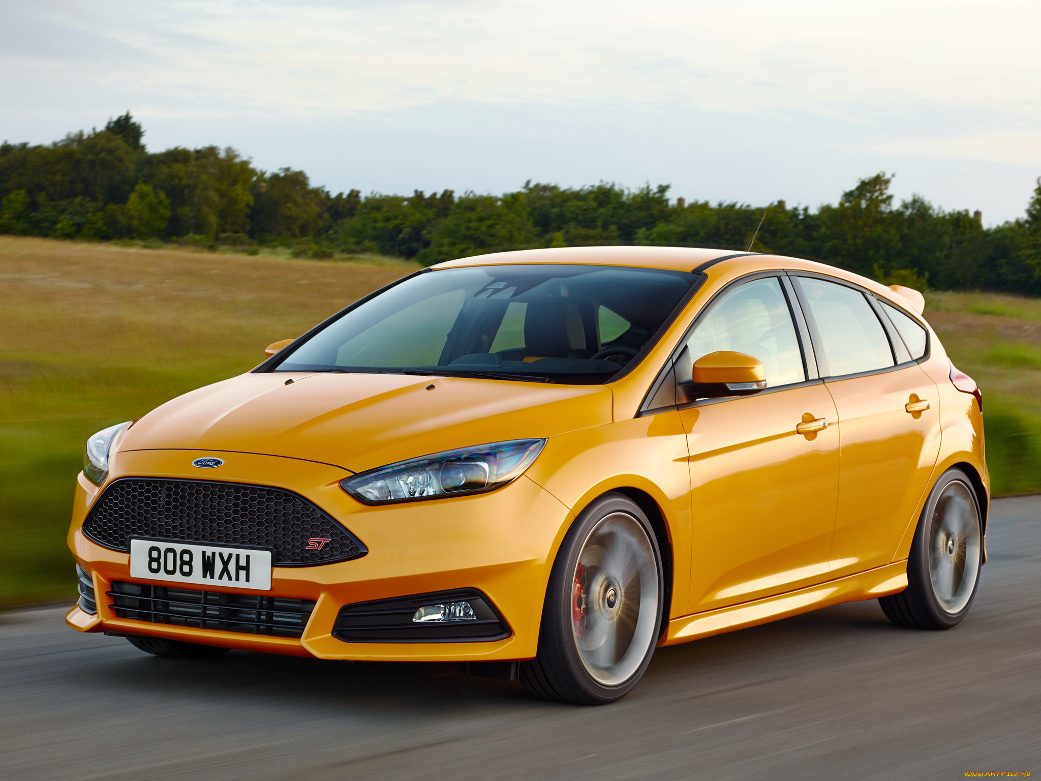 автомобили, ford, желтый, 2014г, st, focus