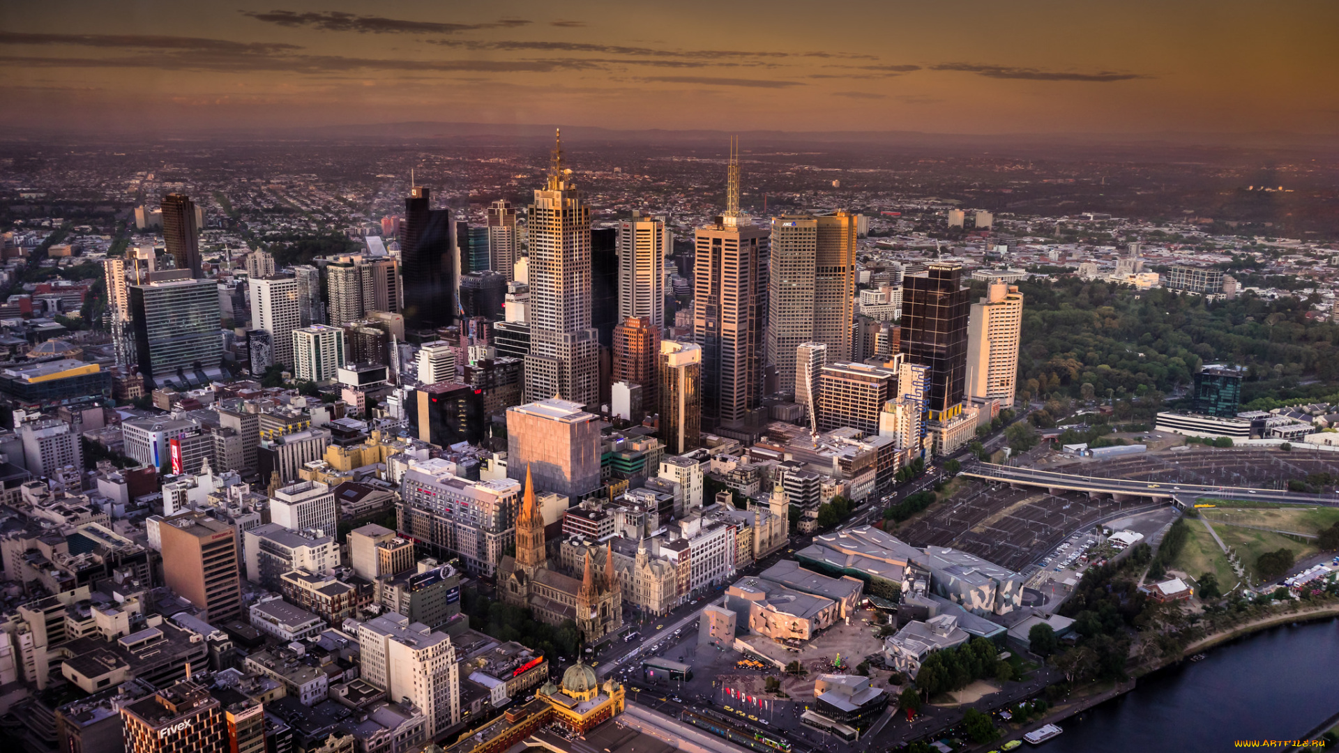 melbourne, города, мельбурн, , австралия, панорама, небоскребы