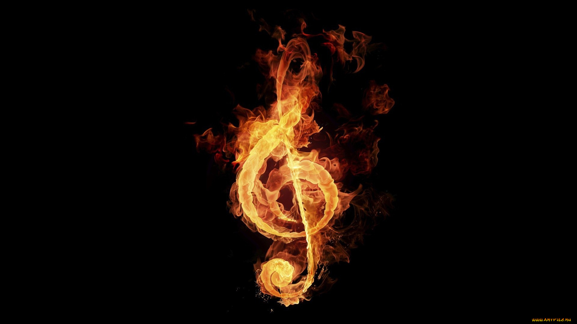 музыка, -рисованные, , графика, пламя, нота