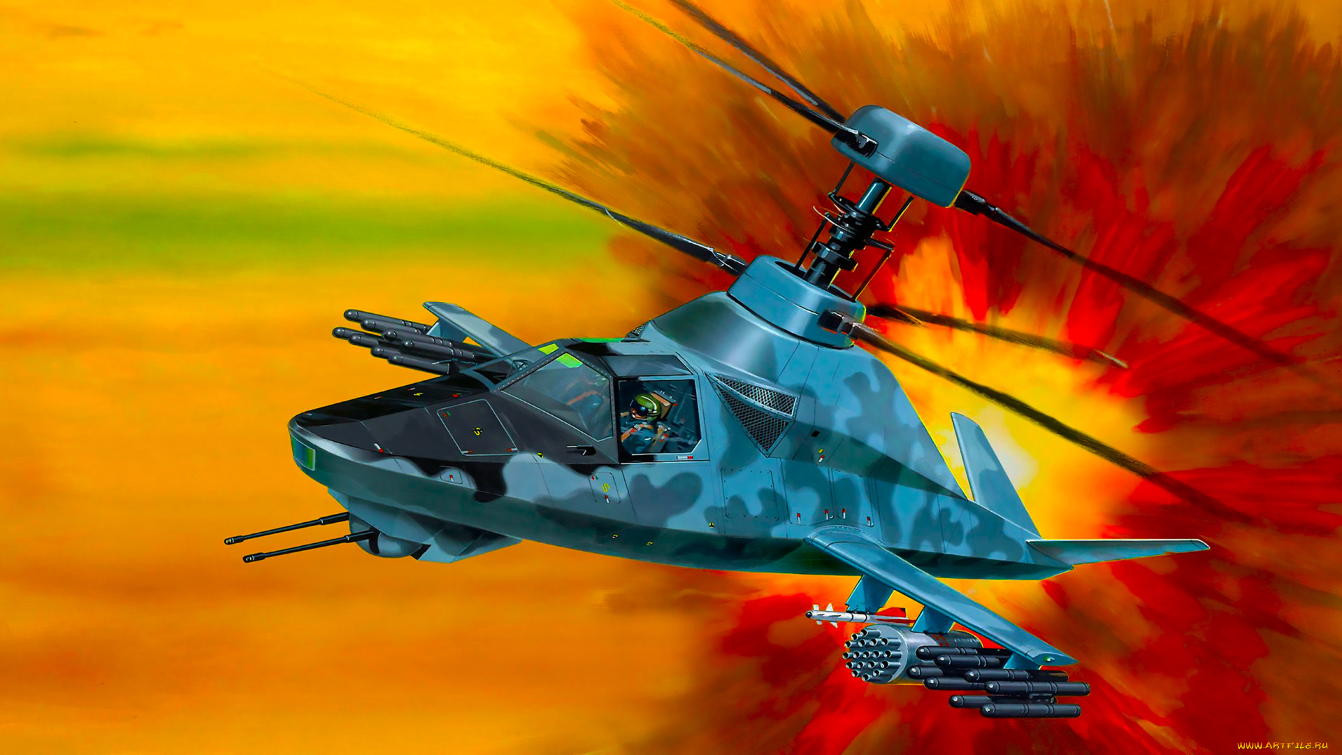 авиация, 3д, рисованые, v-graphic, вертолет