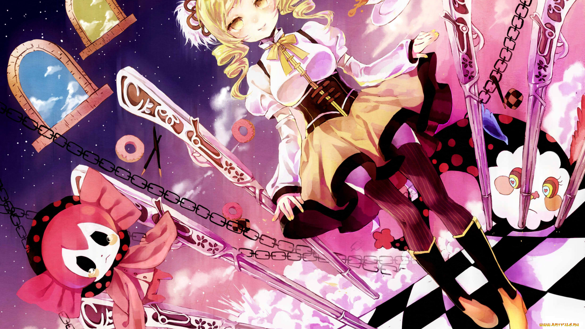 by, koyuiko, аниме, mahou, shoujo, madoka, magika, magica, tomoe, mami, charlotte