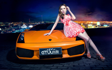 Картинка автомобили авто девушками азиатка девушка автомобиль ночь