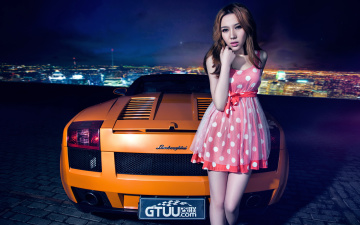 Картинка автомобили авто девушками ночь азиатка автомобиль девушка