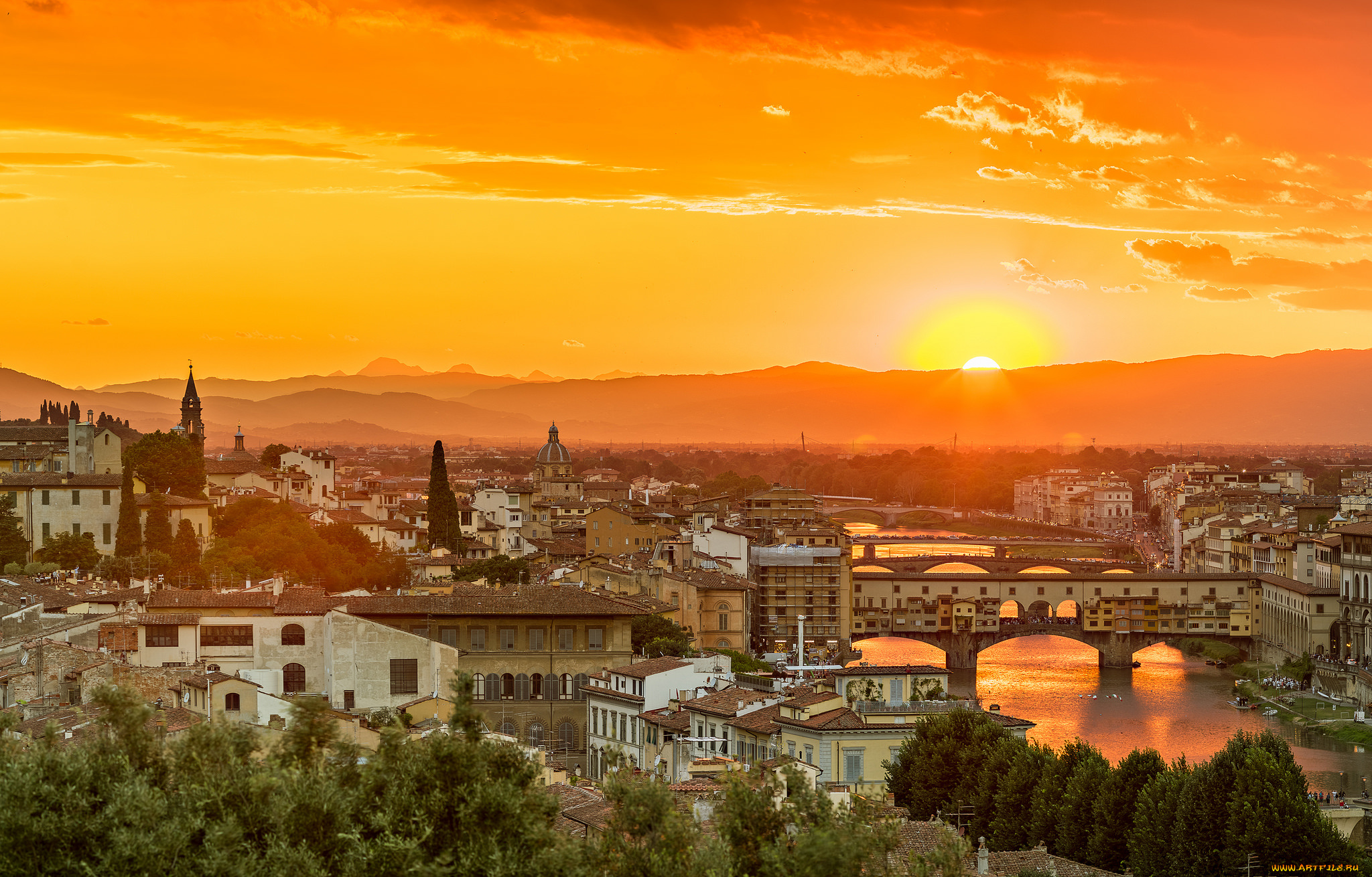 florenz, города, флоренция, , италия, рассвет