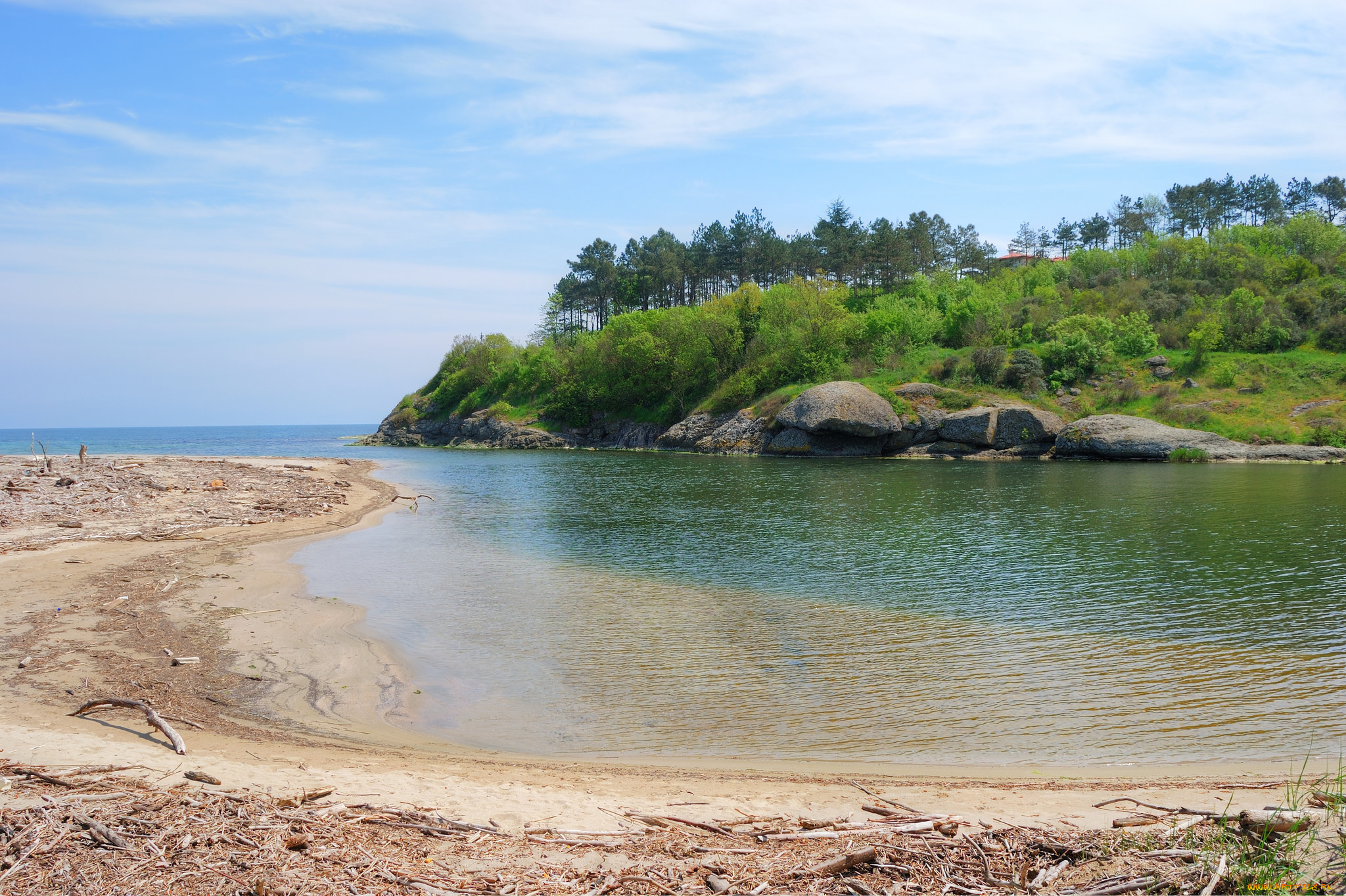 природа, побережье, море, берег