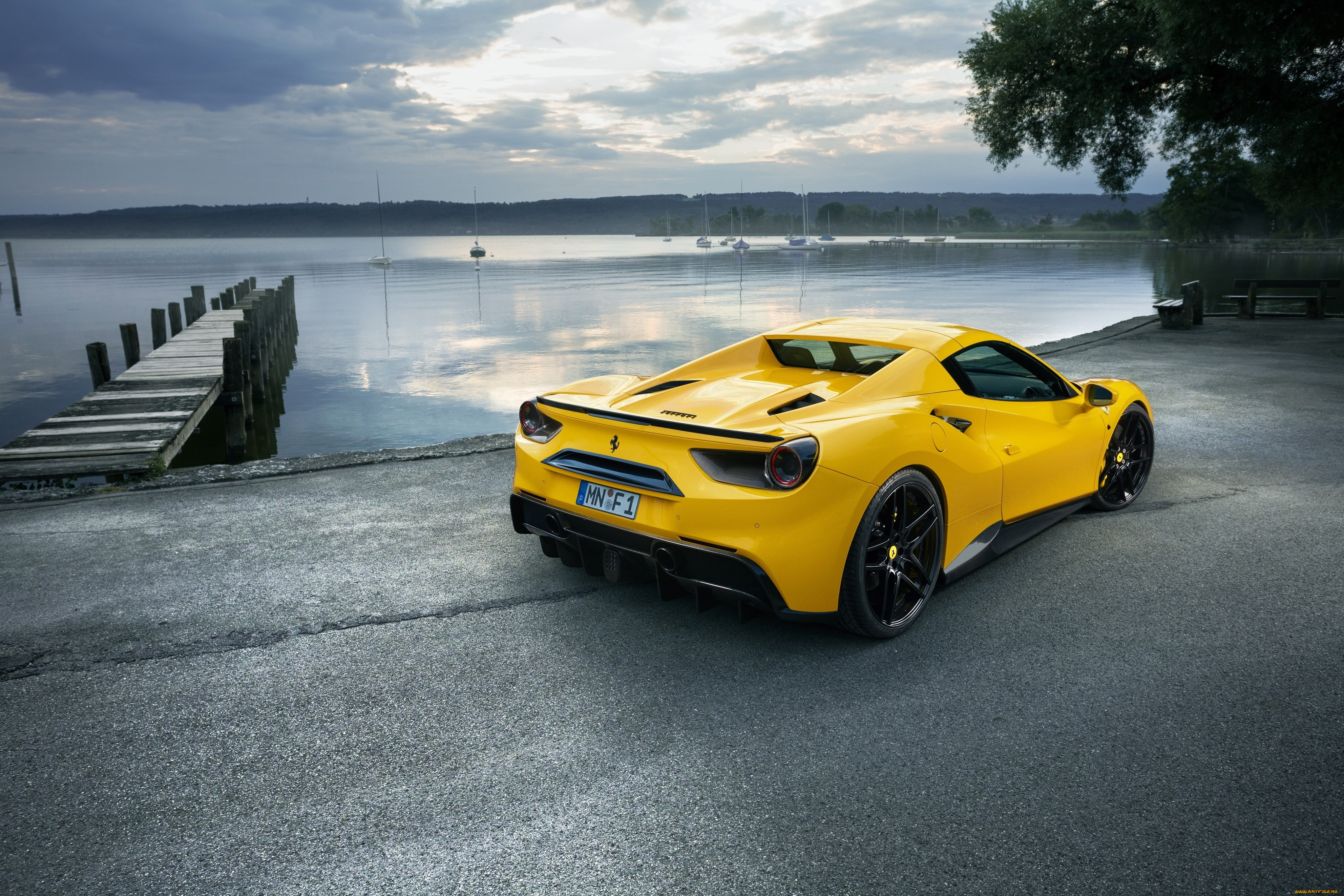 автомобили, ferrari, rosso, novitec, 2016г, spider, 488