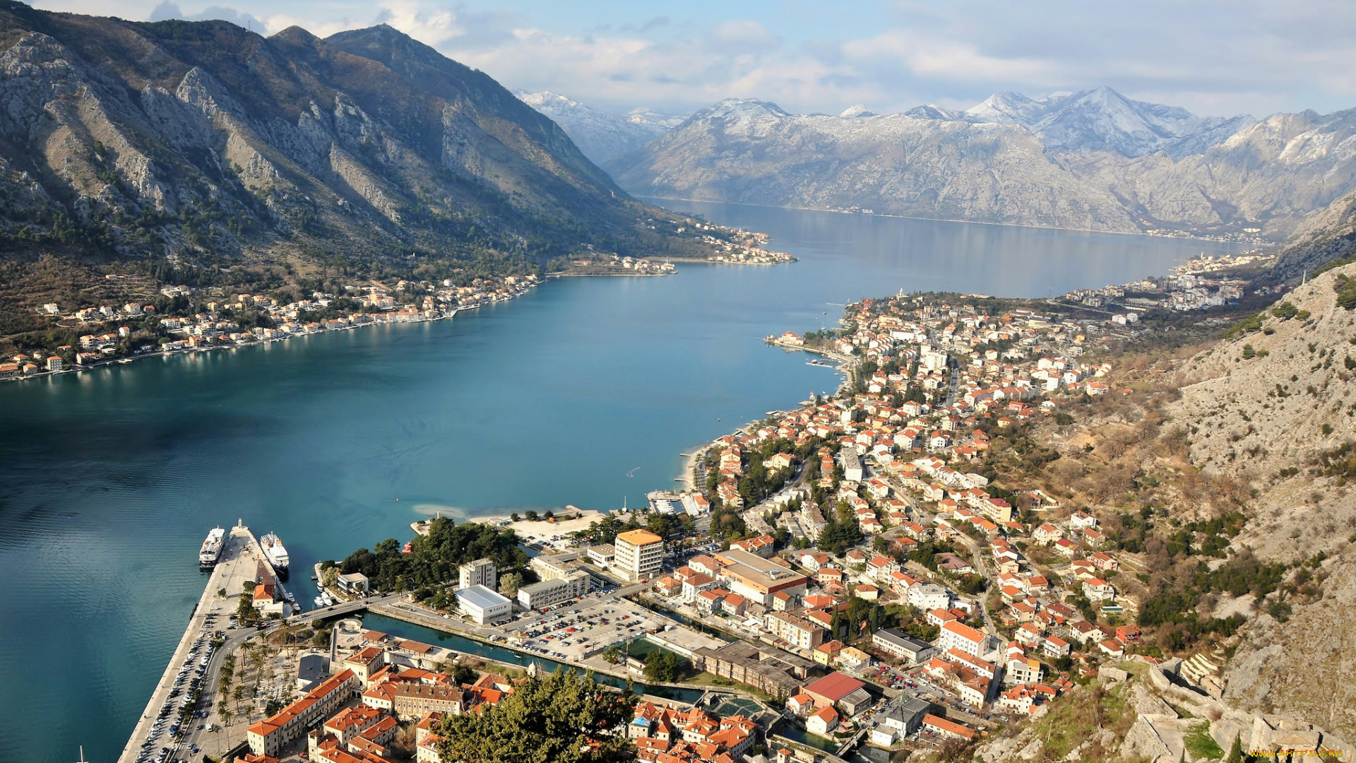 kotor, города, -, панорамы, простор