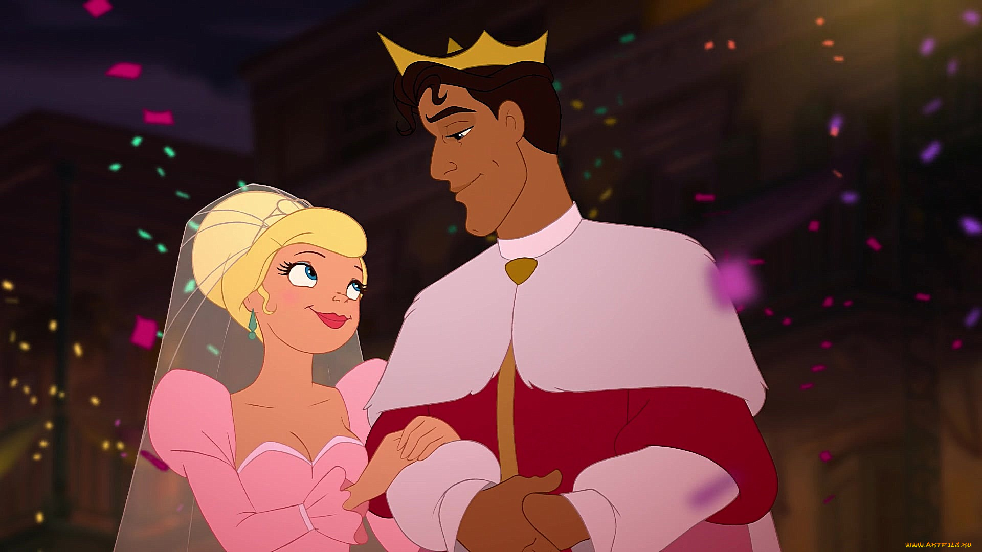 мультфильмы, the, princess, and, the, frog, девушка, корона, принц, парень, принцесса