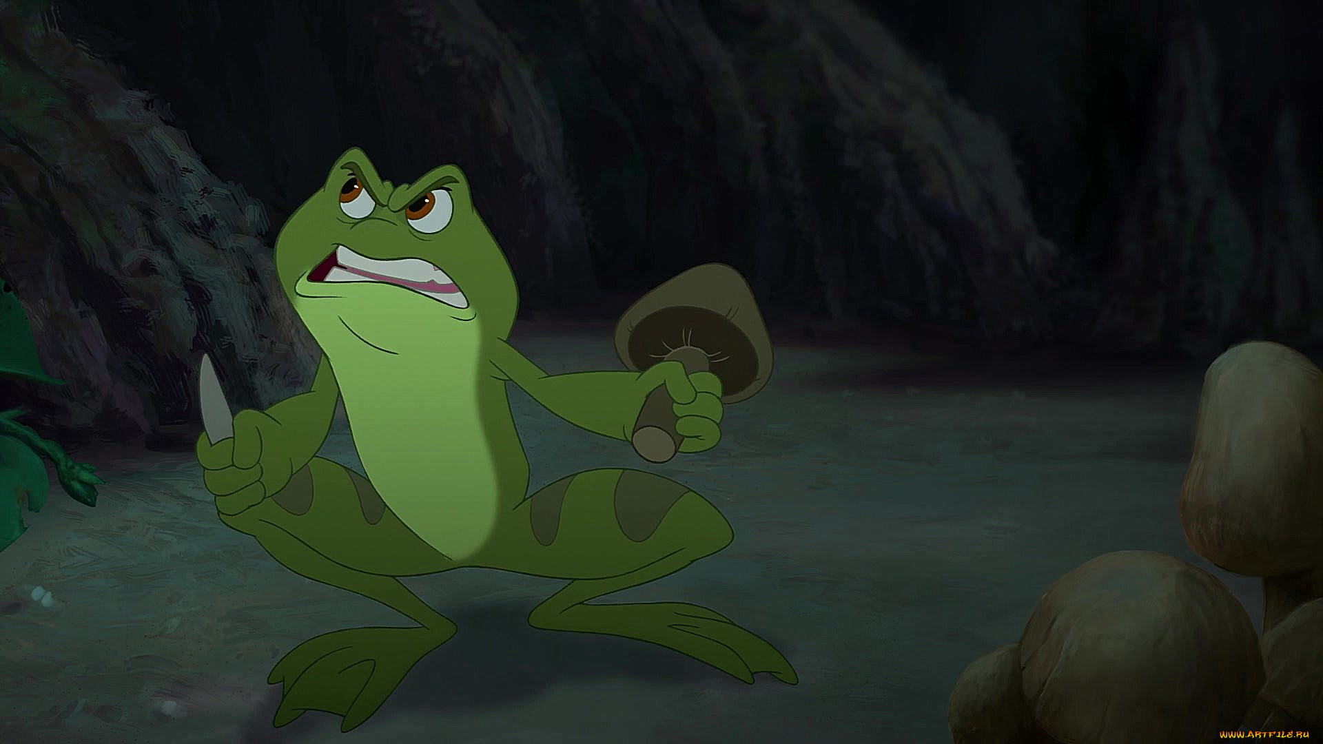мультфильмы, the, princess, and, the, frog, гриб, лягушка