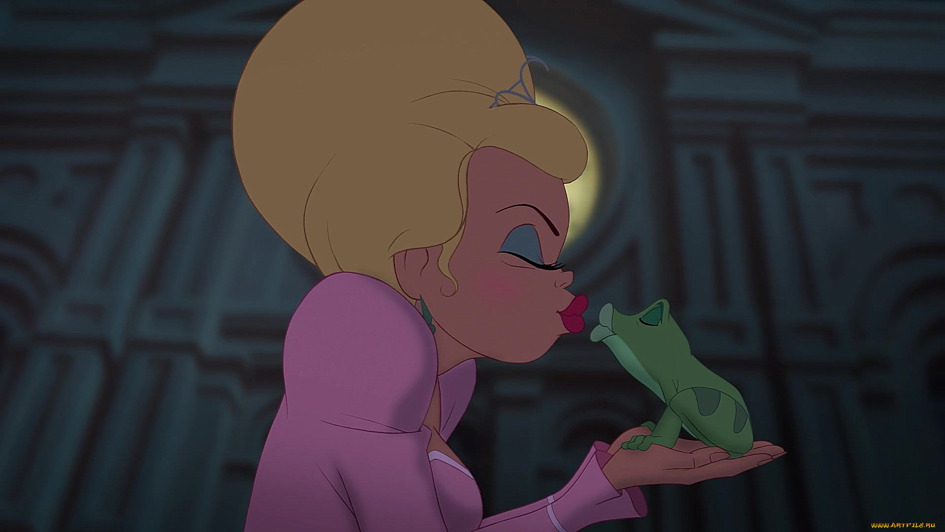 мультфильмы, the, princess, and, the, frog, принцесса, девушка, поцелуй, лягушка