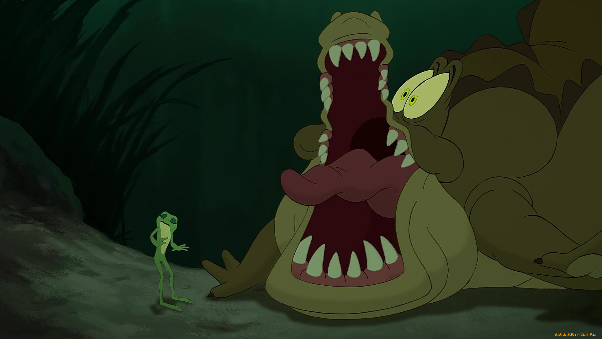 мультфильмы, the, princess, and, the, frog, растение, лягушка, крокодил