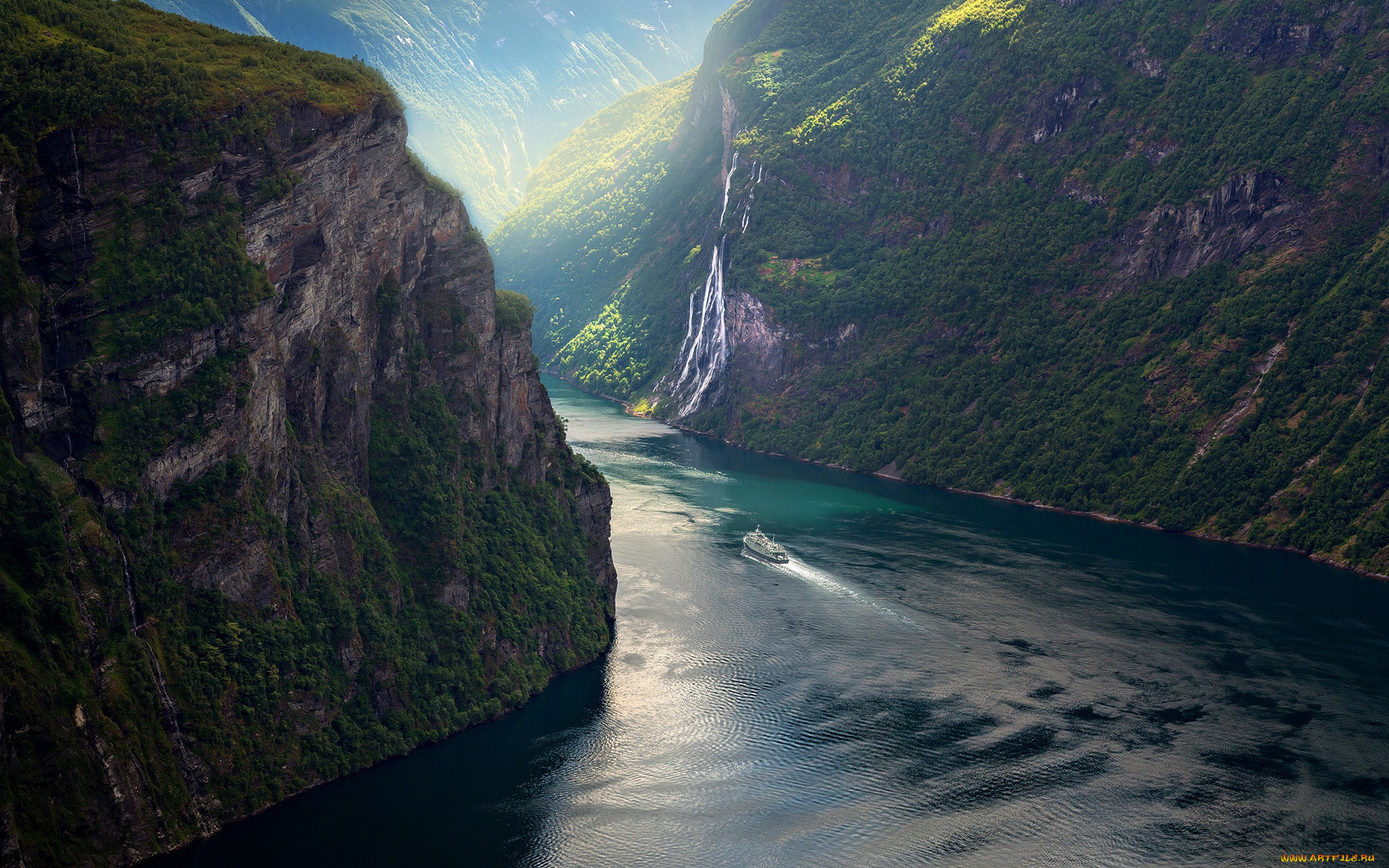 природа, реки, озера, горы, норвегия, фьорд