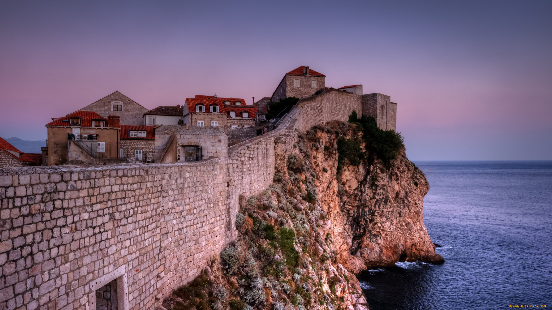 dubrovnik, croatia, города, дубровник, хорватия, море, скала, стена